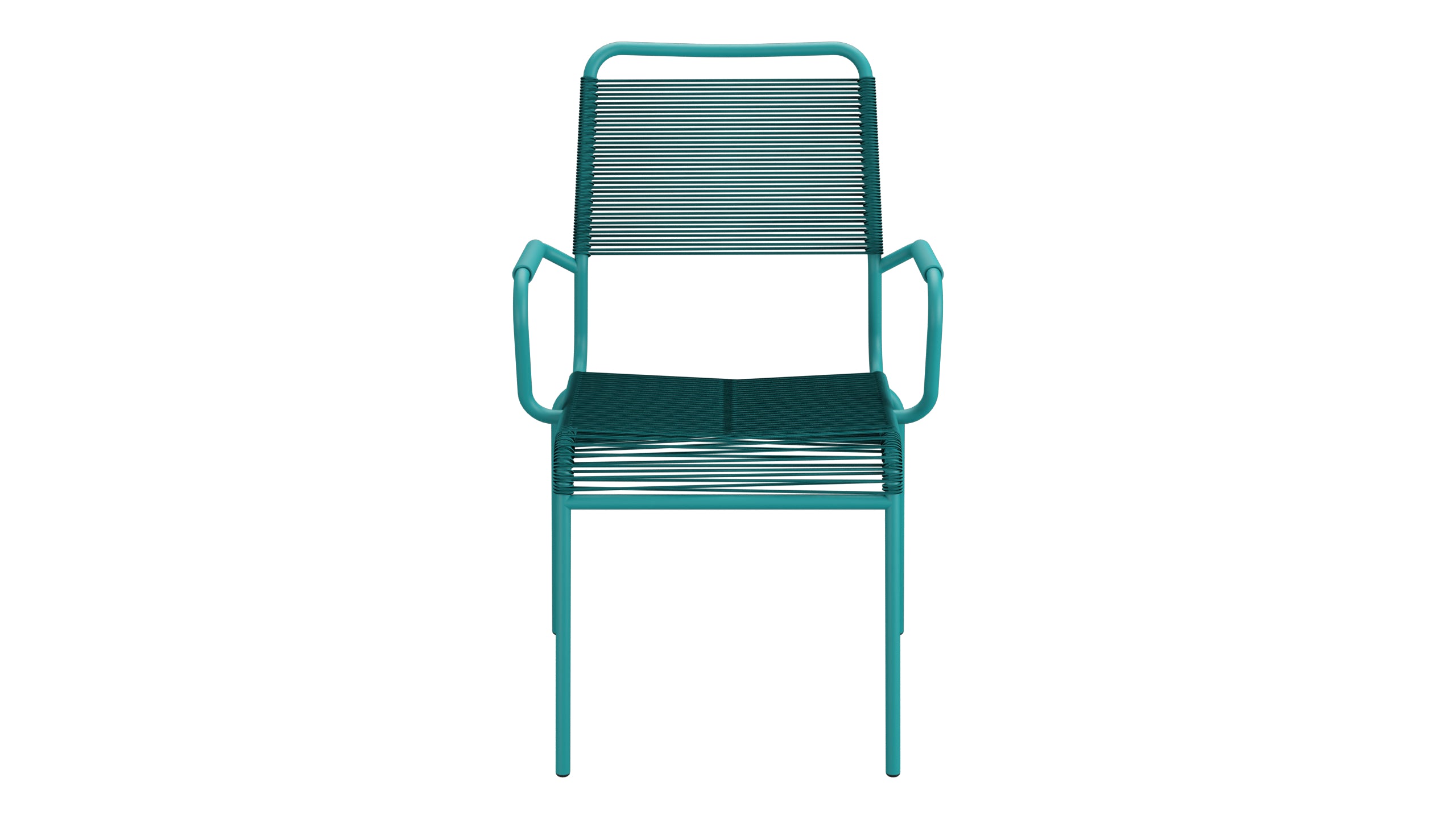 Rigi Spaghetti-Gartenstuhl mit Armlehne Comfort in Kaliblau präsentiert im Onlineshop von KAQTU Design AG. Gartenstuhl mit Armlehnen ist von Schaffner