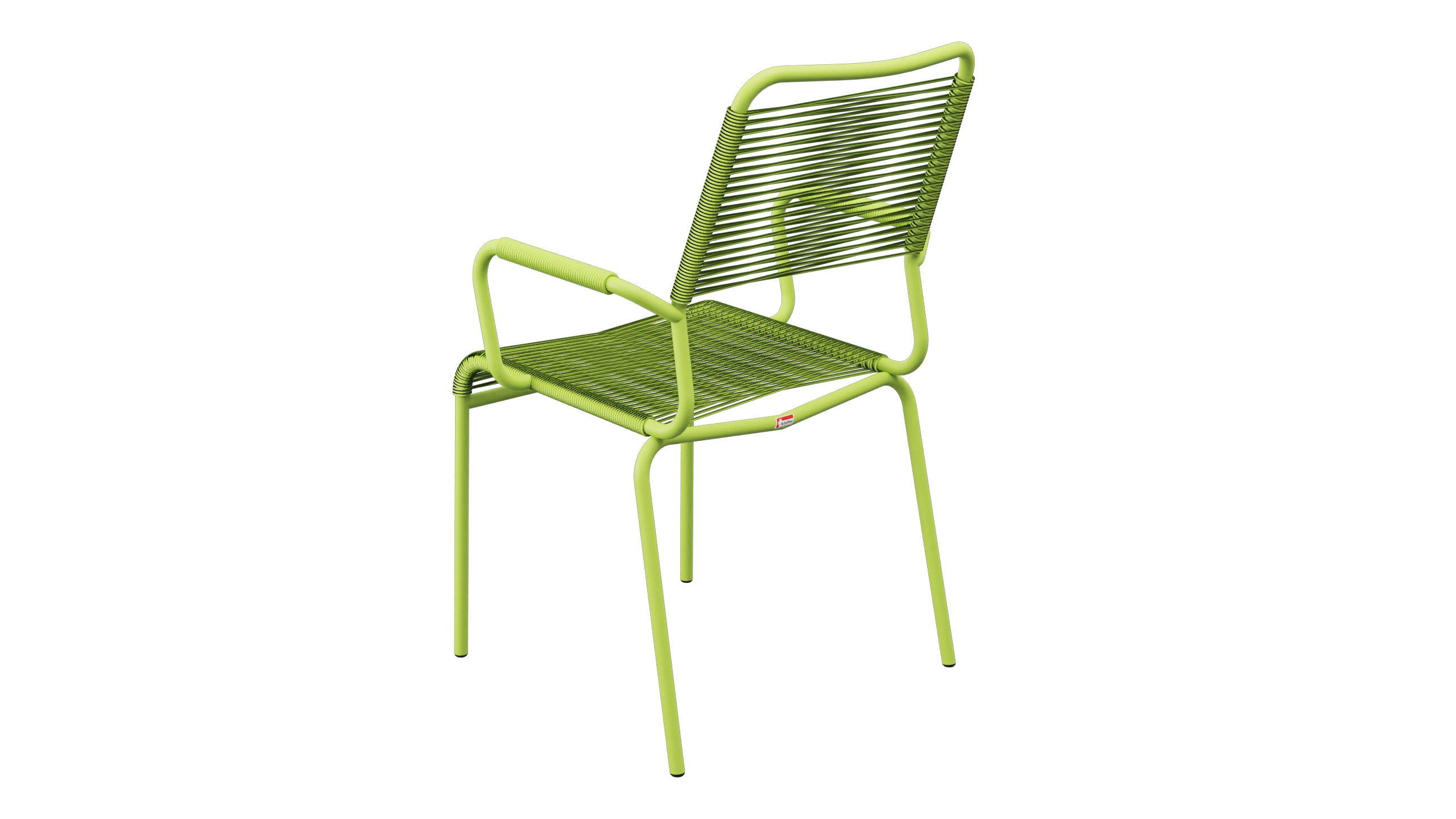 Rigi Spaghetti-Gartenstuhl mit Armlehne Comfort in Hellgrün präsentiert im Onlineshop von KAQTU Design AG. Gartenstuhl mit Armlehnen ist von Schaffner