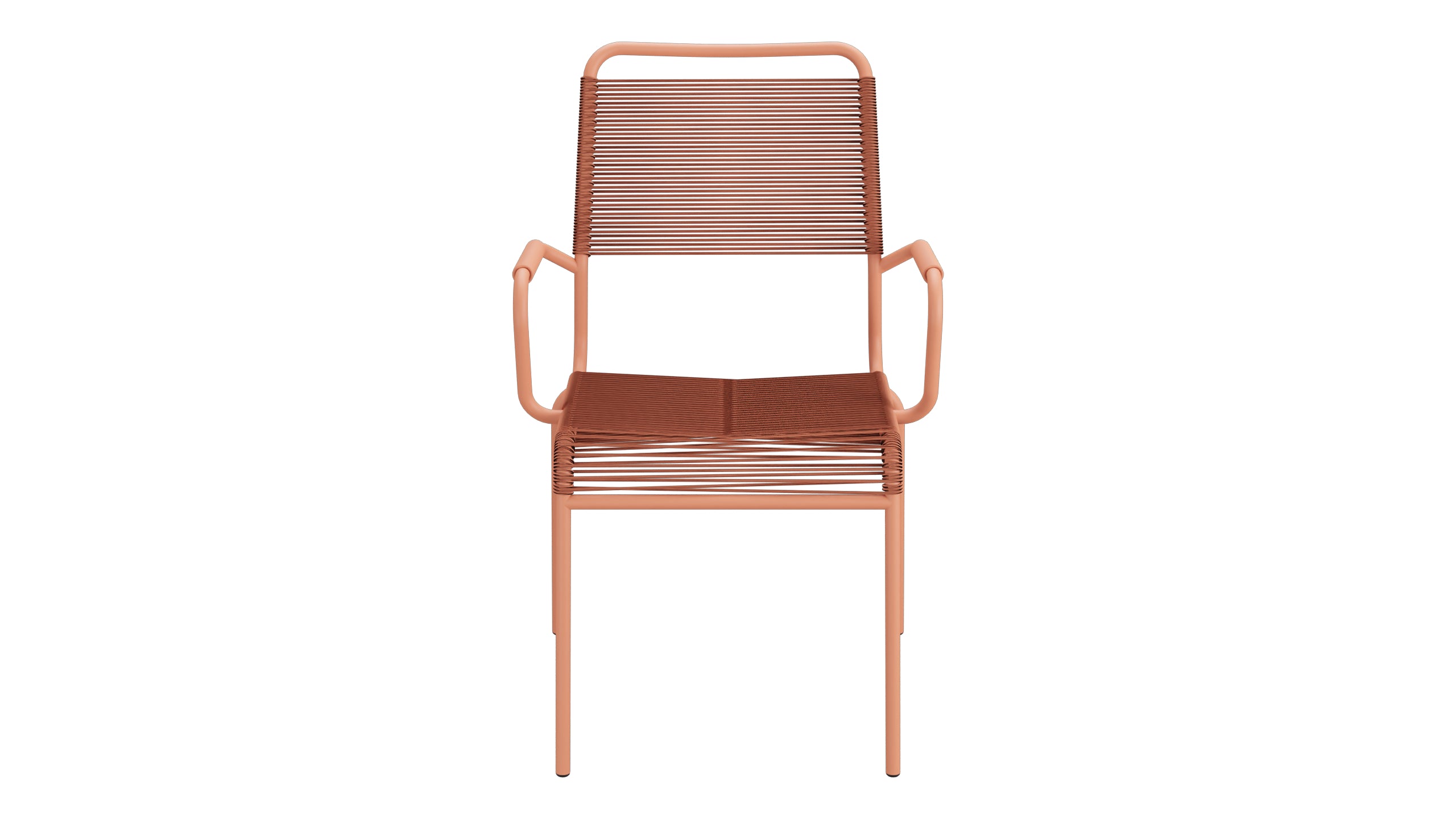 Rigi Spaghetti-Gartenstuhl mit Armlehne Comfort in Pastellterracotta präsentiert im Onlineshop von KAQTU Design AG. Gartenstuhl mit Armlehnen ist von Schaffner