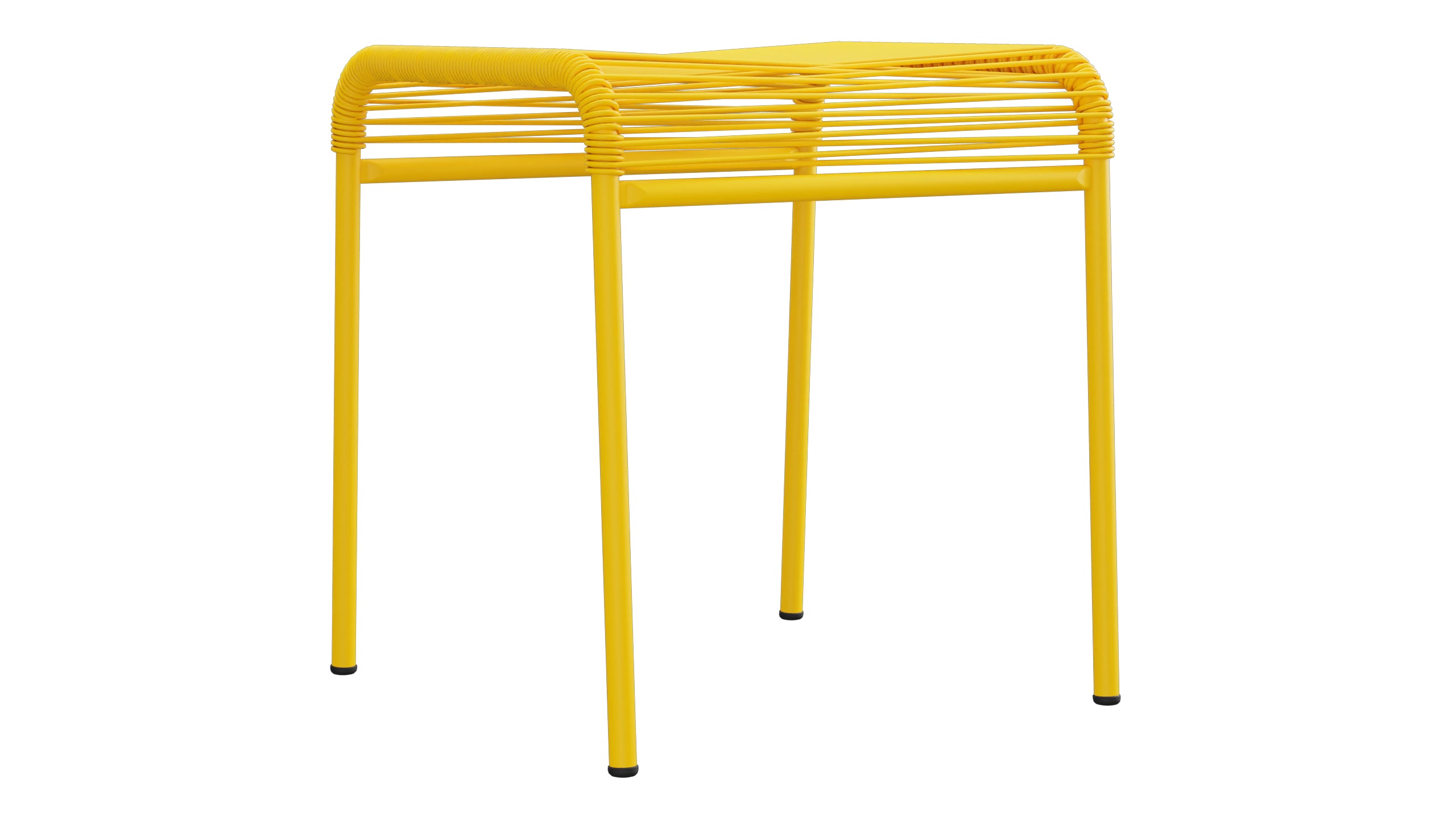 Säntis Spaghetti-1er-Hocker in Gelb präsentiert im Onlineshop von KAQTU Design AG. Hocker Outdoor ist von Schaffner