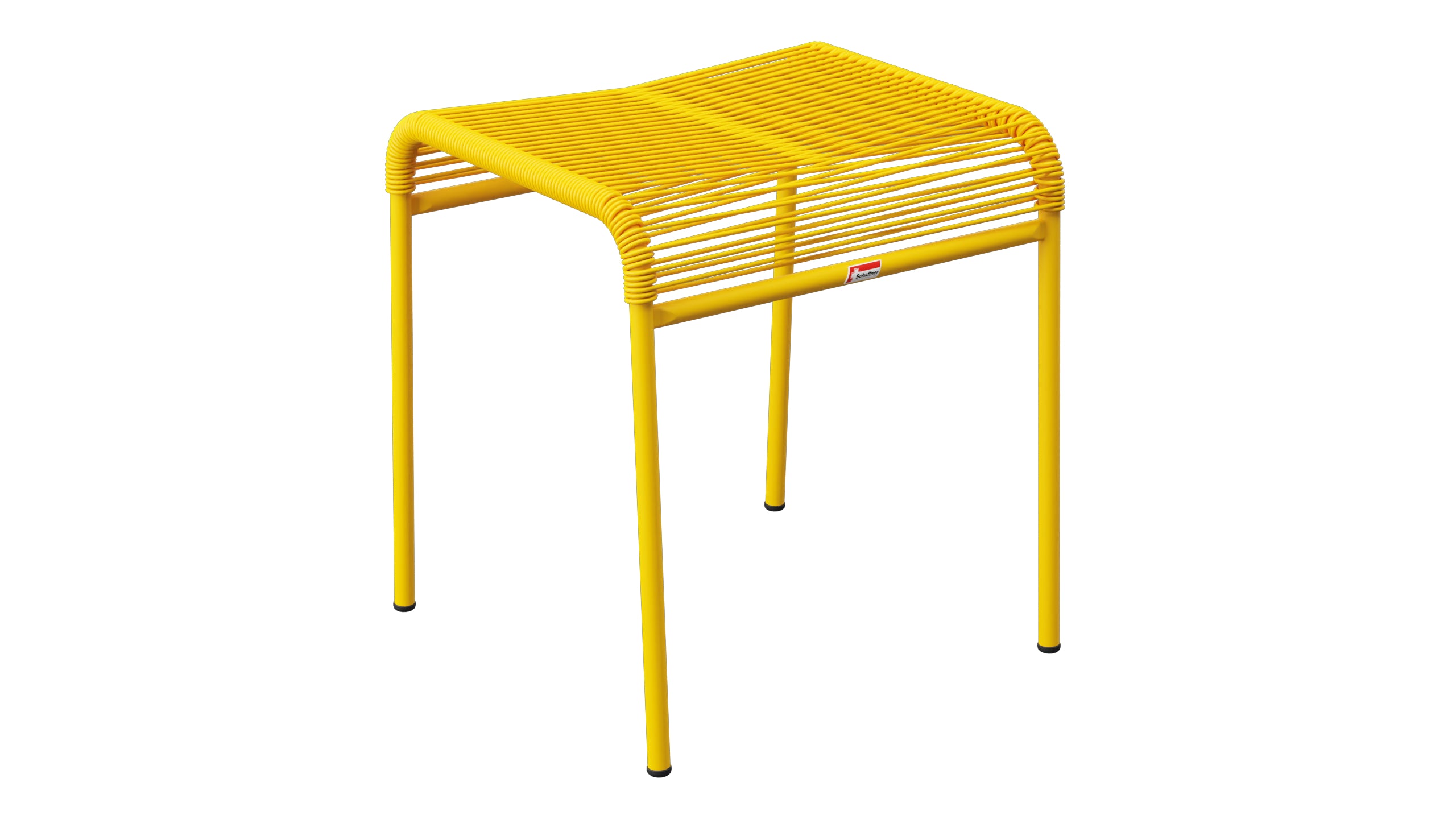 Säntis Spaghetti-1er-Hocker in Gelb präsentiert im Onlineshop von KAQTU Design AG. Hocker Outdoor ist von Schaffner