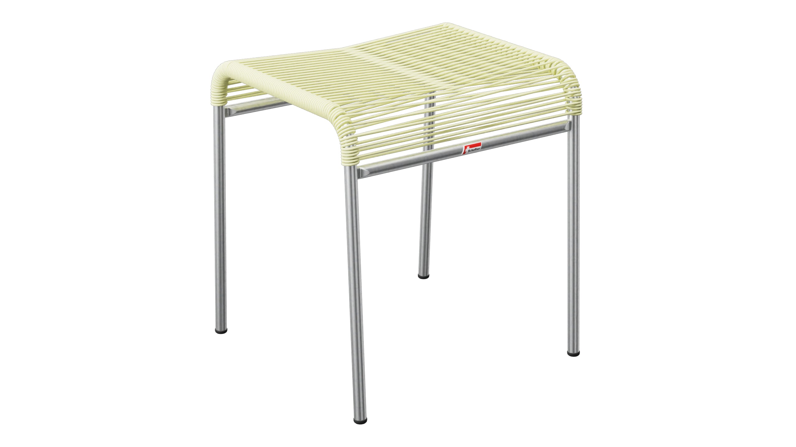 Säntis Spaghetti-1er-Hocker in Buchsbaumgelb präsentiert im Onlineshop von KAQTU Design AG. Hocker Outdoor ist von Schaffner