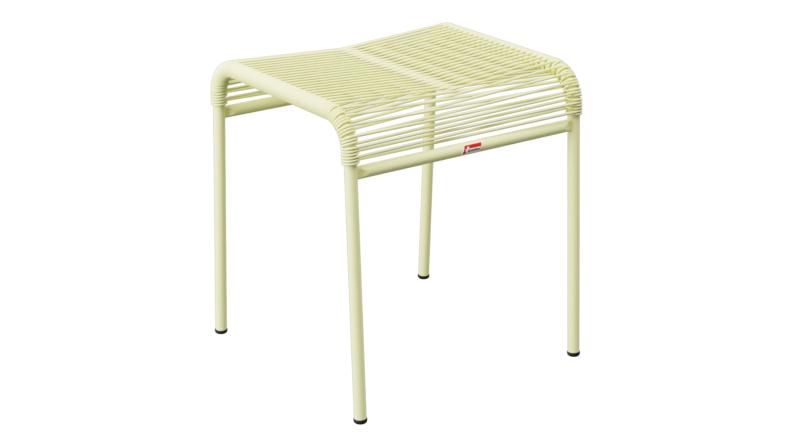 Säntis Spaghetti-1er-Hocker in Buchsbaumgelb präsentiert im Onlineshop von KAQTU Design AG. Hocker Outdoor ist von Schaffner