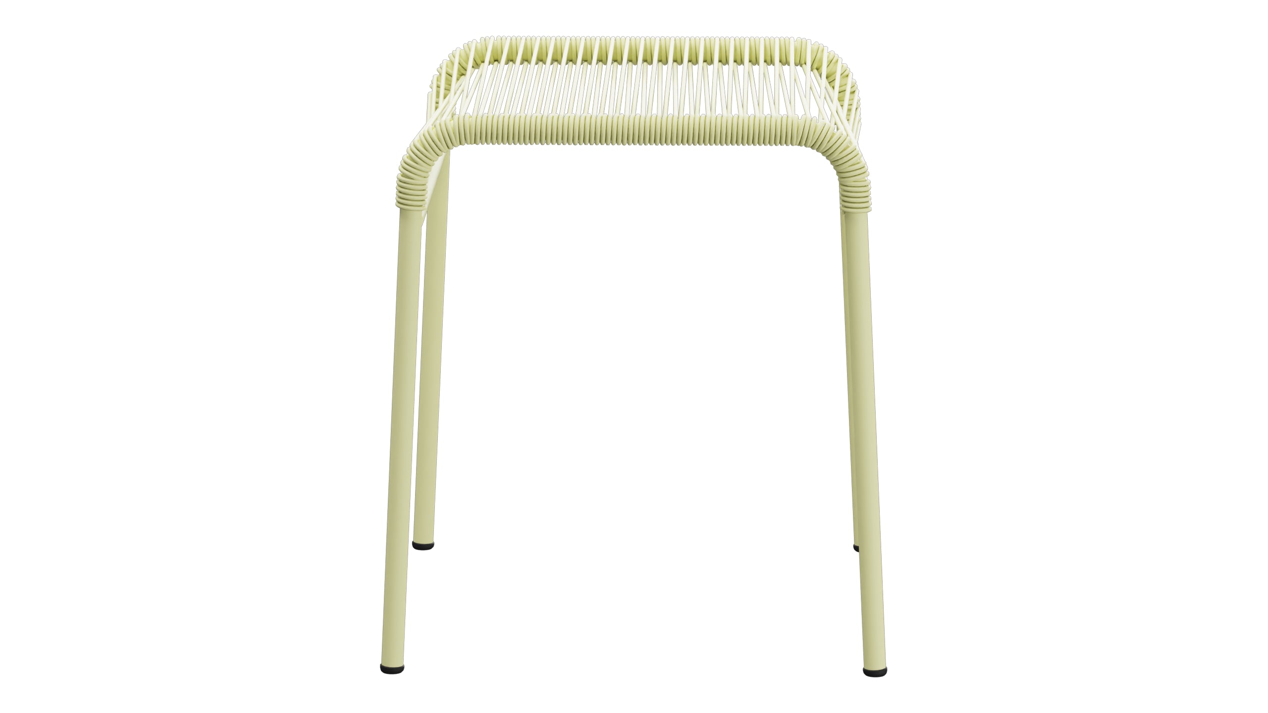 Säntis Spaghetti-1er-Hocker in Buchsbaumgelb präsentiert im Onlineshop von KAQTU Design AG. Hocker Outdoor ist von Schaffner