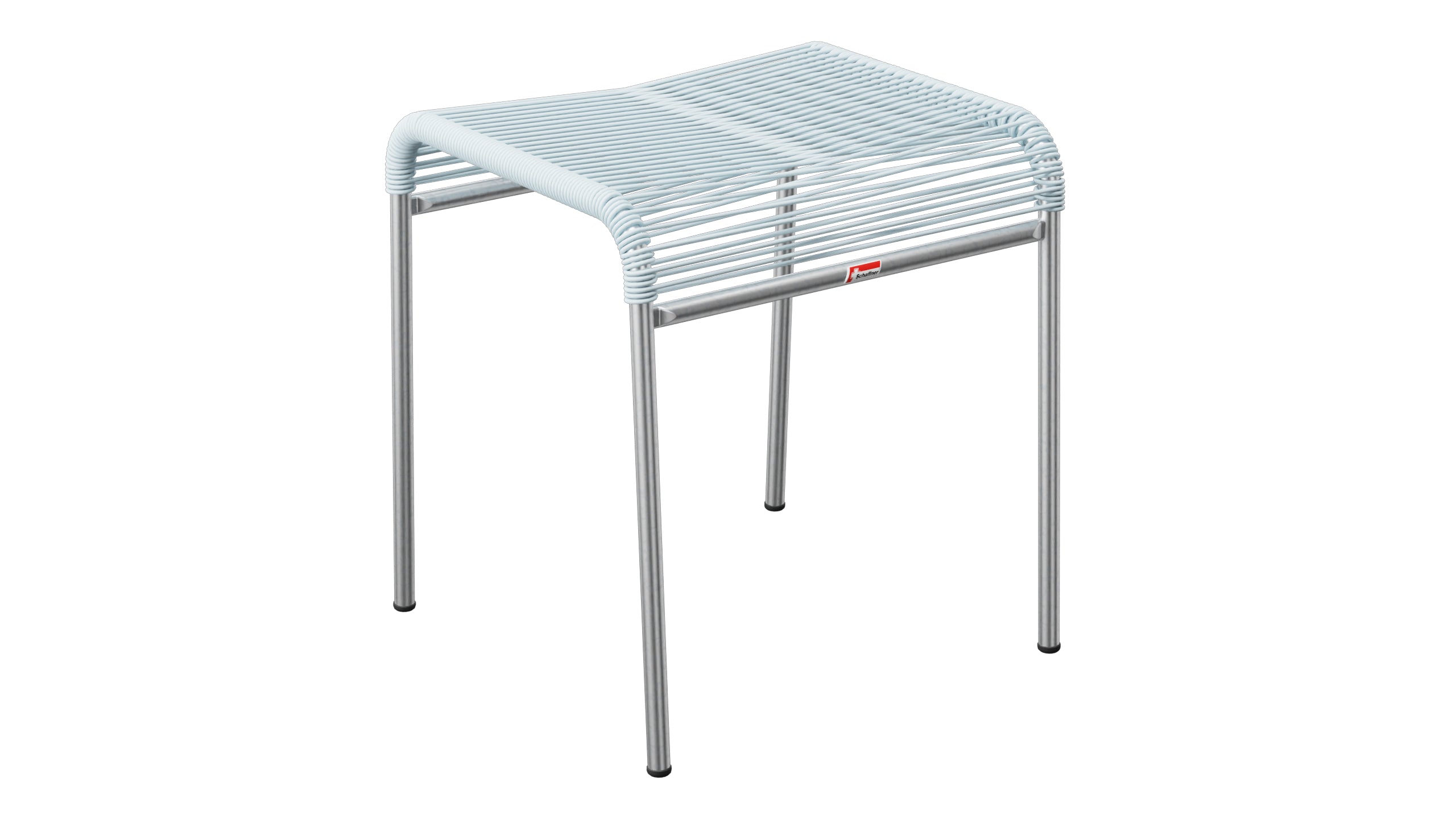 Säntis Spaghetti-1er-Hocker in Pastellblau präsentiert im Onlineshop von KAQTU Design AG. Hocker Outdoor ist von Schaffner