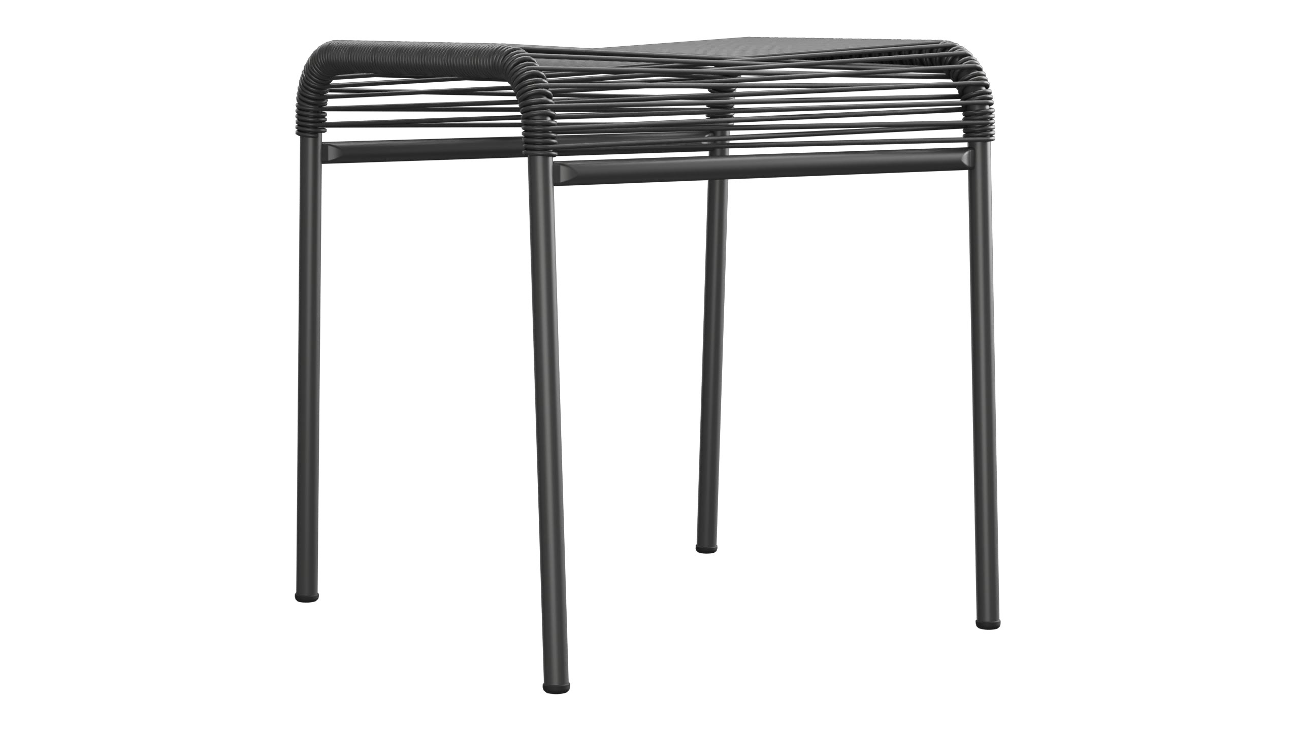Säntis Spaghetti-1er-Hocker in Anthrazit präsentiert im Onlineshop von KAQTU Design AG. Hocker Outdoor ist von Schaffner