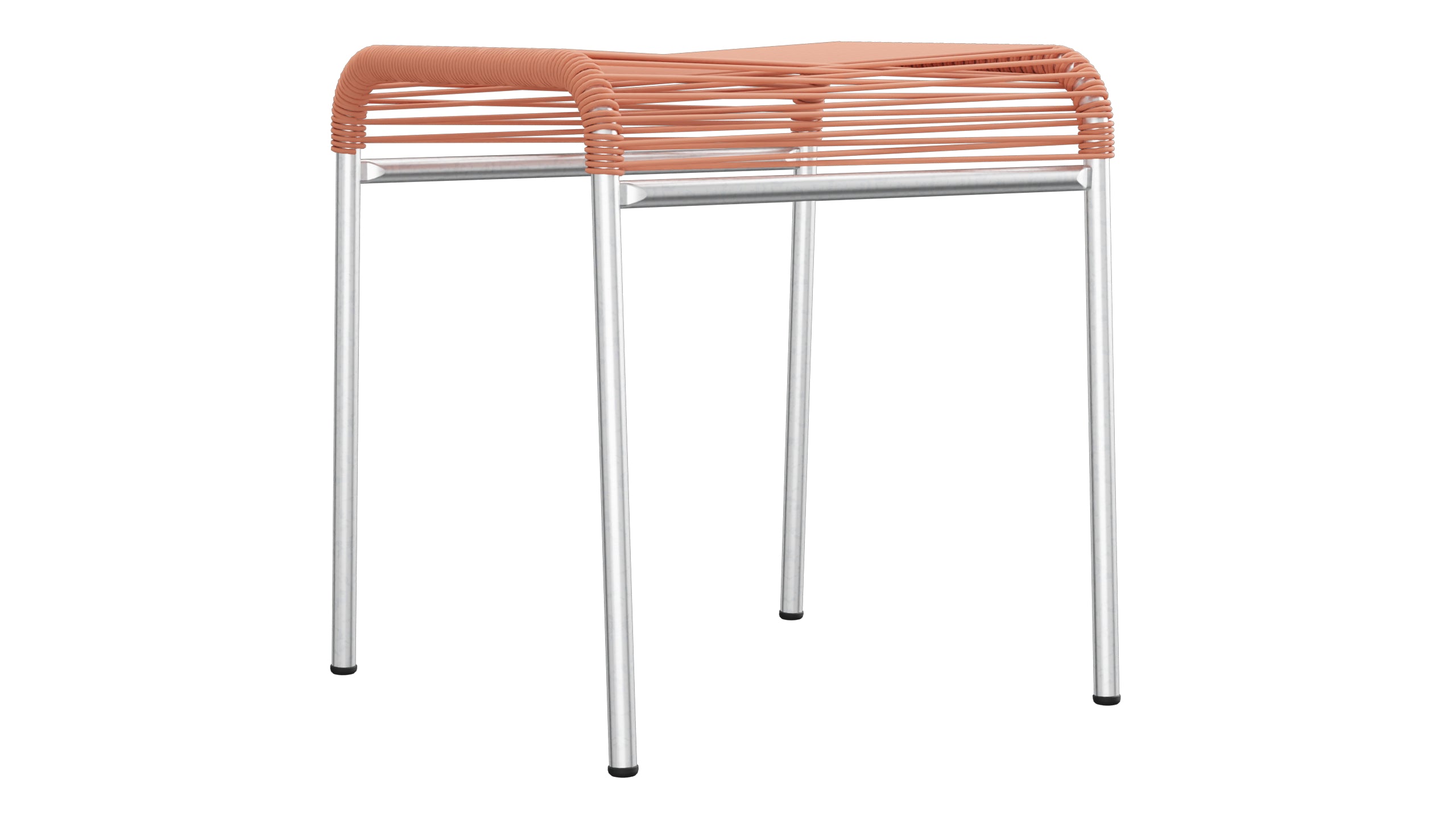 Säntis Spaghetti-1er-Hocker in Pastellterracotta präsentiert im Onlineshop von KAQTU Design AG. Hocker Outdoor ist von Schaffner