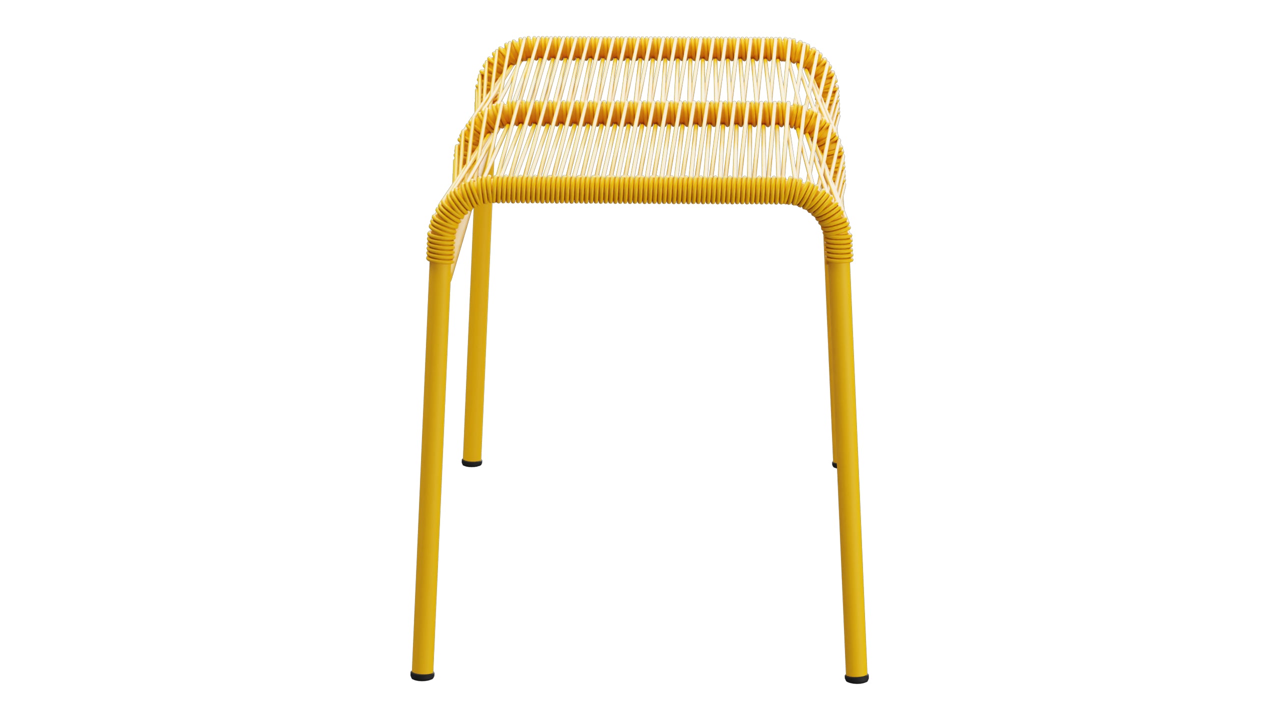 Säntis Spaghetti 2er-Hocker in Gelb präsentiert im Onlineshop von KAQTU Design AG. Hocker Outdoor ist von Schaffner