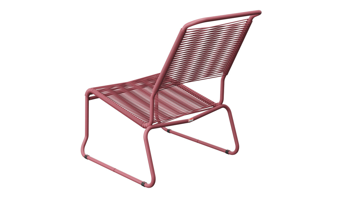 Säntis Spaghetti-Lounger ohne Armlehne Hochlehner Kufen in Bordeaux präsentiert im Onlineshop von KAQTU Design AG. Outdoor-Sessel ist von Schaffner