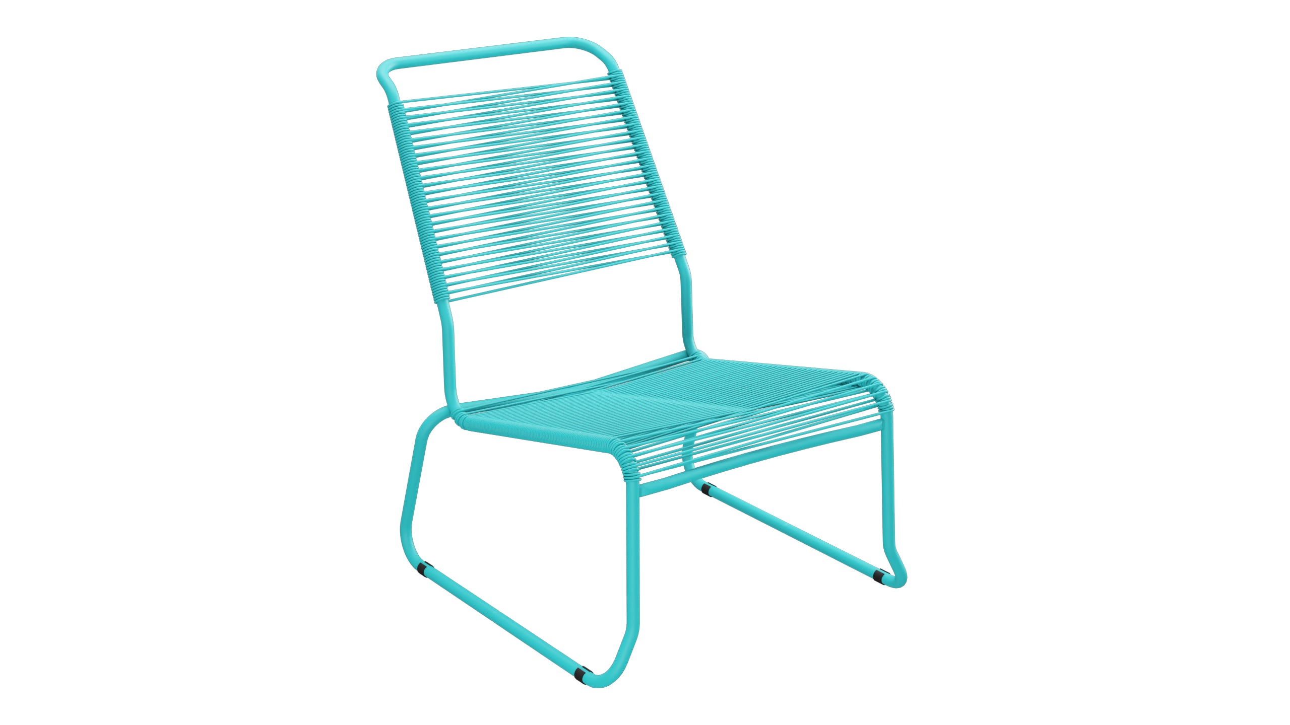 Chaise longue spaghetti Säntis sans accoudoirs, patins à dossier haut