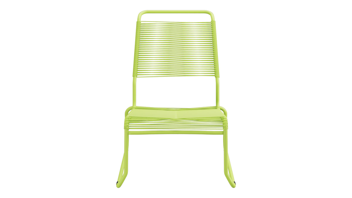 Säntis Spaghetti-Lounger ohne Armlehne Hochlehner Kufen in Hellgrün präsentiert im Onlineshop von KAQTU Design AG. Outdoor-Sessel ist von Schaffner