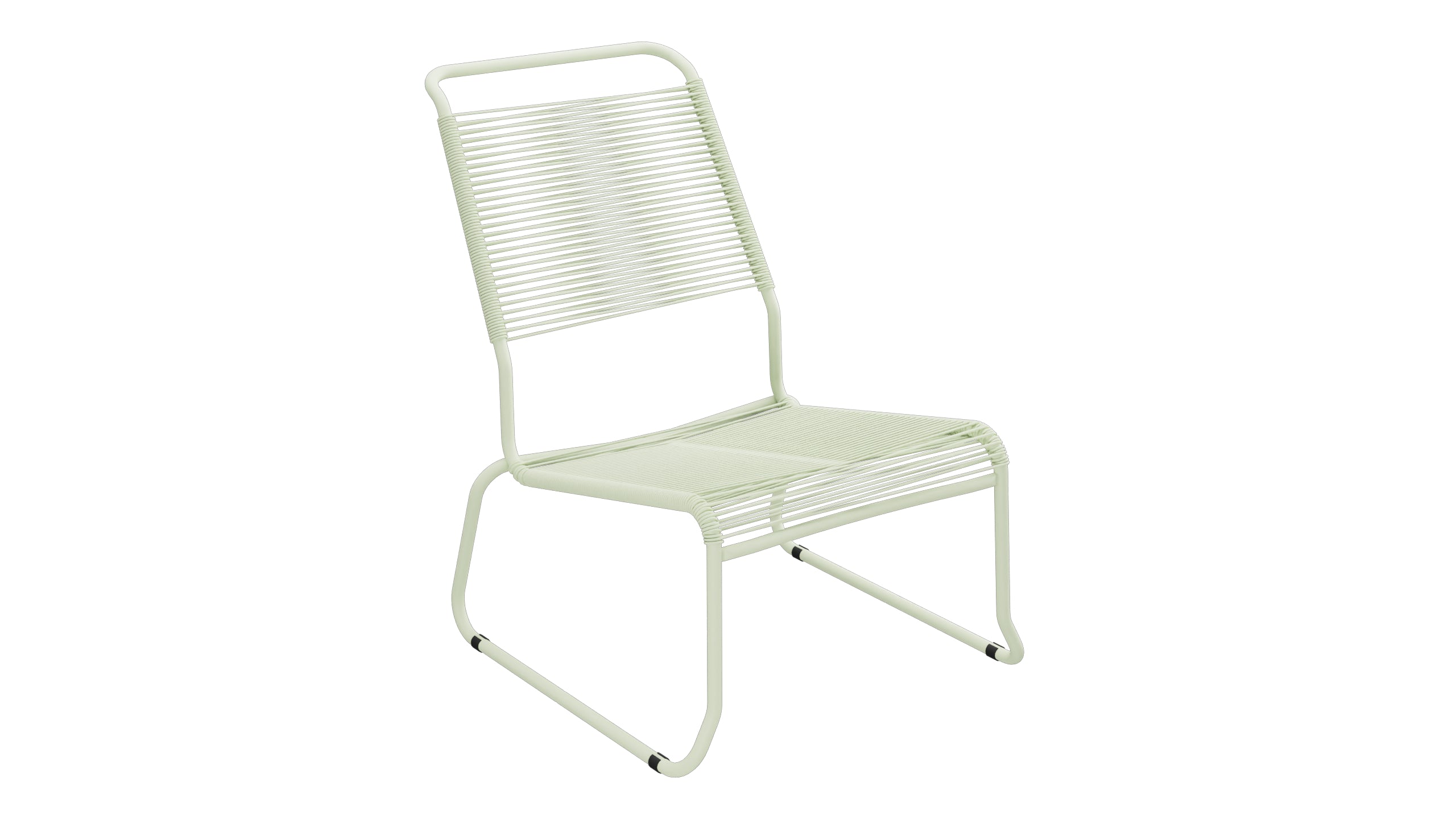 Chaise longue spaghetti Säntis sans accoudoirs, patins à dossier haut