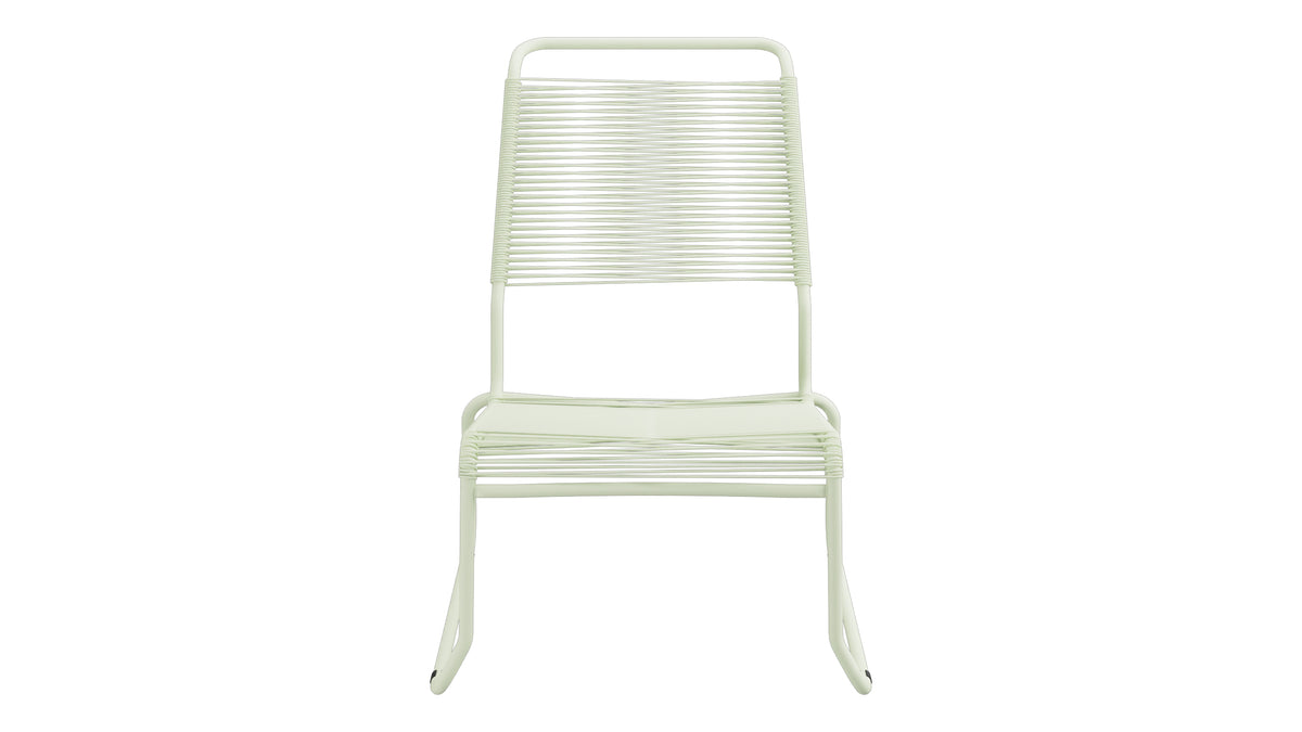 Säntis Spaghetti-Lounger ohne Armlehne Hochlehner Kufen in Pastellgrün präsentiert im Onlineshop von KAQTU Design AG. Outdoor-Sessel ist von Schaffner