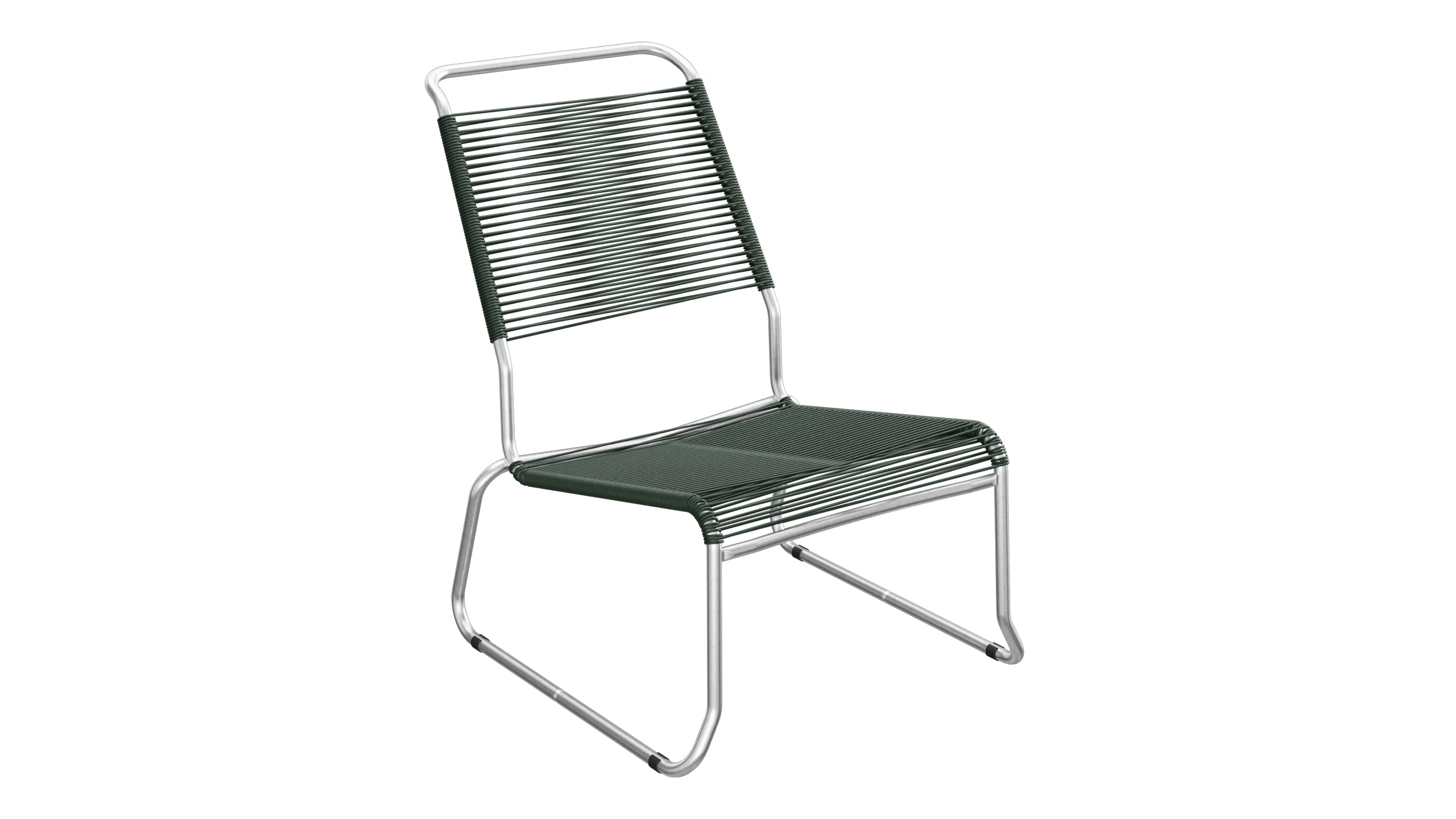 Chaise longue spaghetti Säntis sans accoudoirs, patins à dossier haut