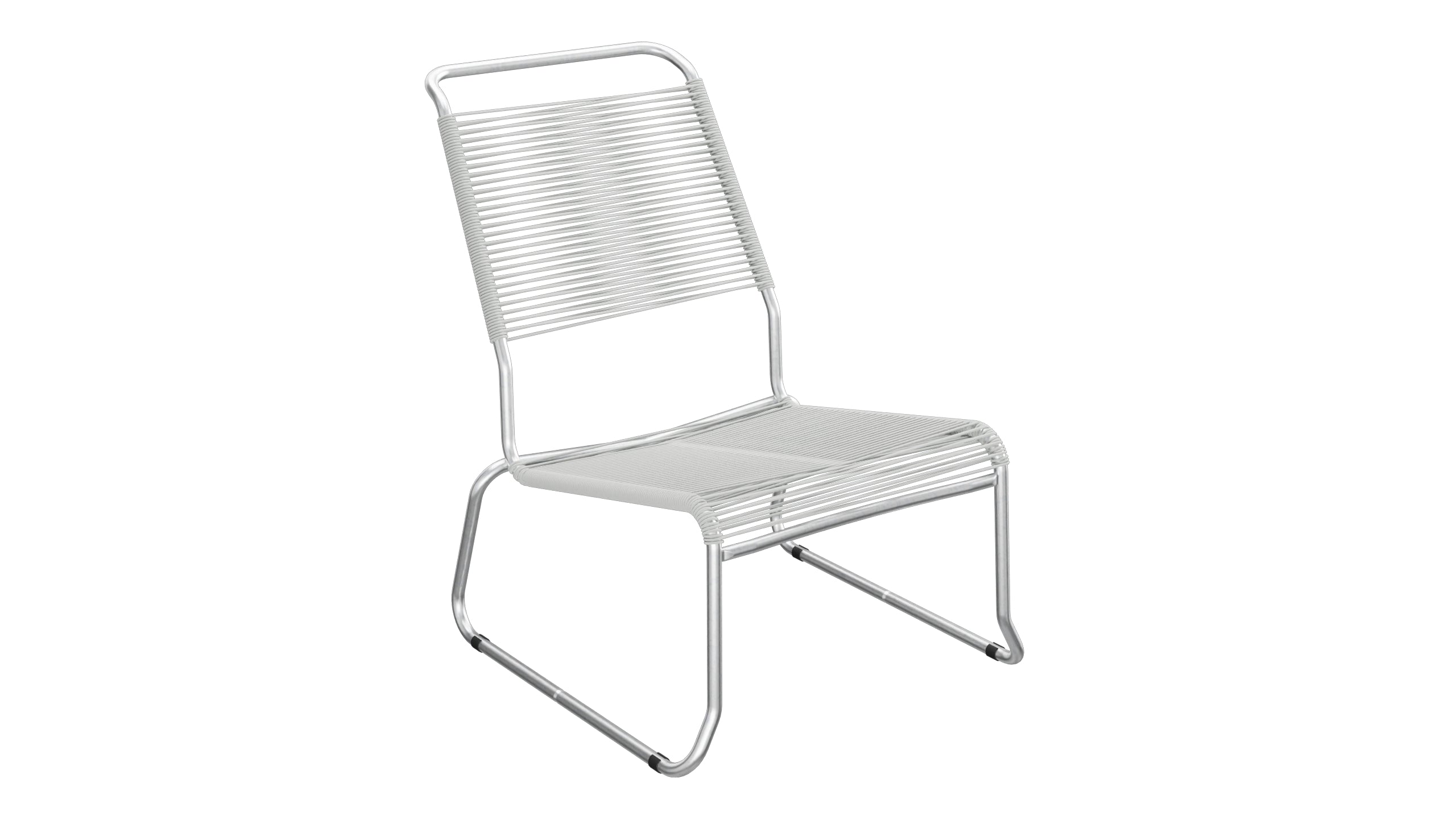 Chaise longue spaghetti Säntis sans accoudoirs, patins à dossier haut