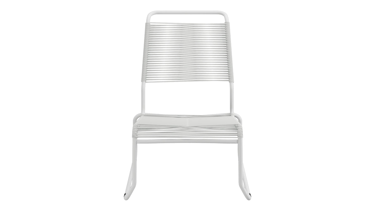 Säntis Spaghetti-Lounger ohne Armlehne Hochlehner Kufen in Alusilber präsentiert im Onlineshop von KAQTU Design AG. Outdoor-Sessel ist von Schaffner