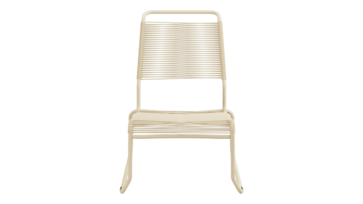 Säntis Spaghetti-Lounger ohne Armlehne Hochlehner Kufen in Pastellbraun präsentiert im Onlineshop von KAQTU Design AG. Outdoor-Sessel ist von Schaffner