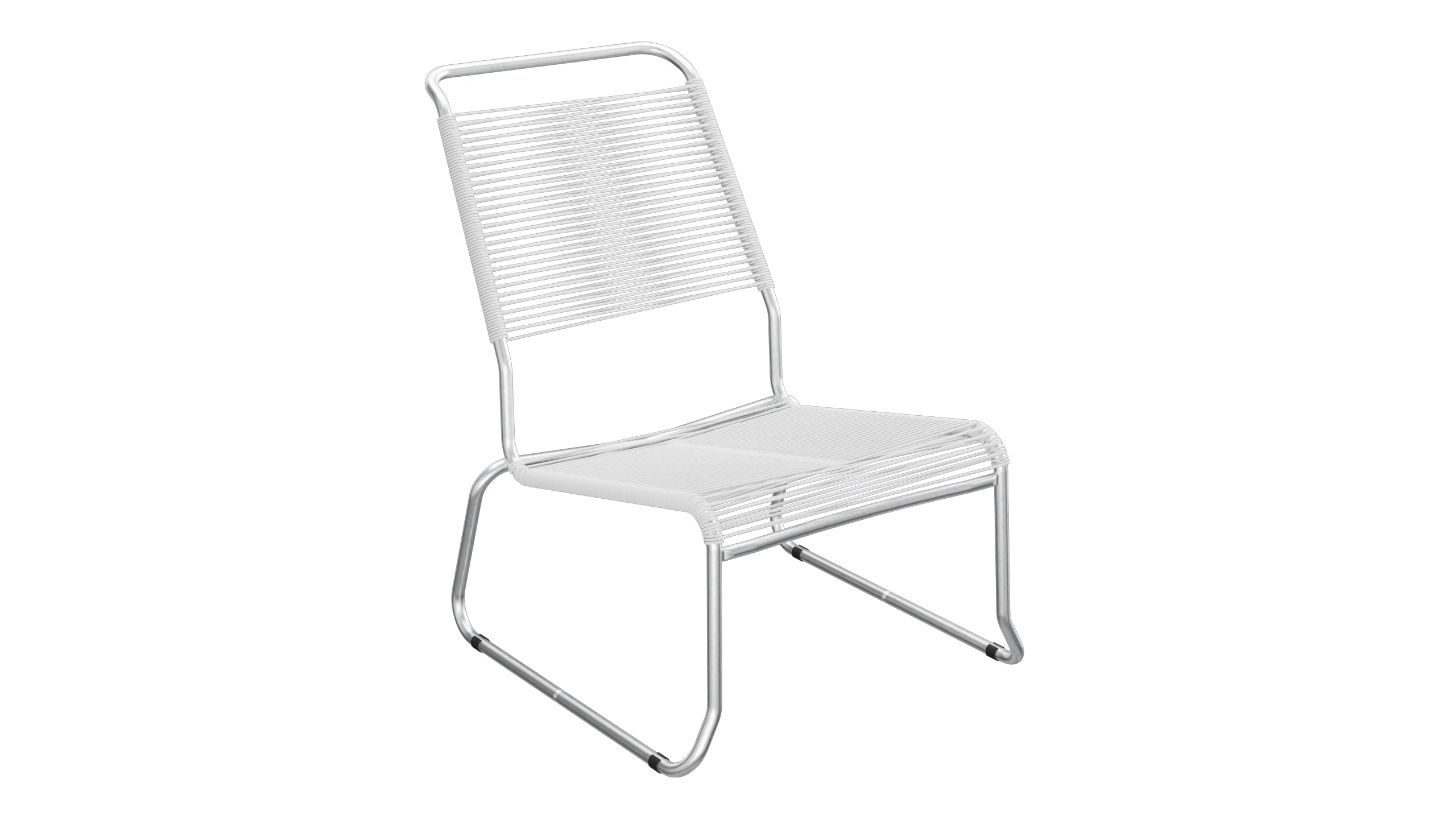Chaise longue spaghetti Säntis sans accoudoirs, patins à dossier haut