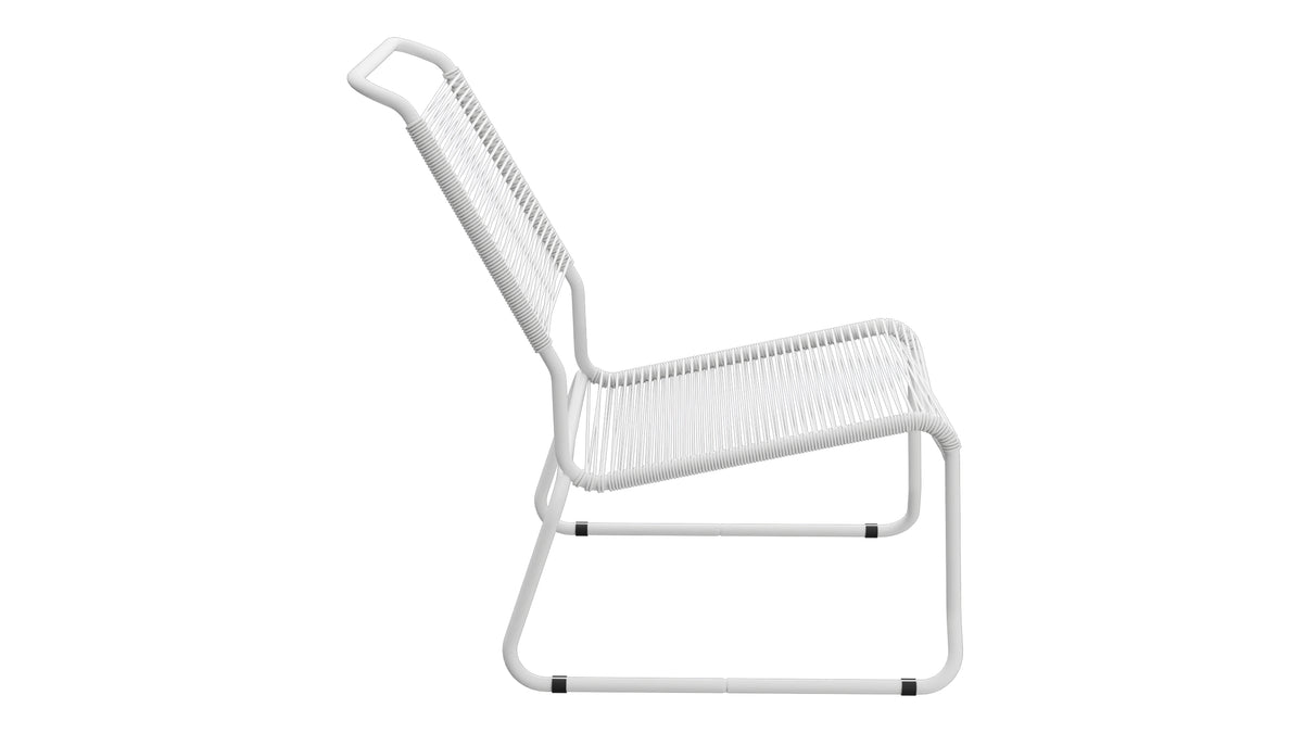 Säntis Spaghetti-Lounger ohne Armlehne Hochlehner Kufen in Weiss präsentiert im Onlineshop von KAQTU Design AG. Outdoor-Sessel ist von Schaffner