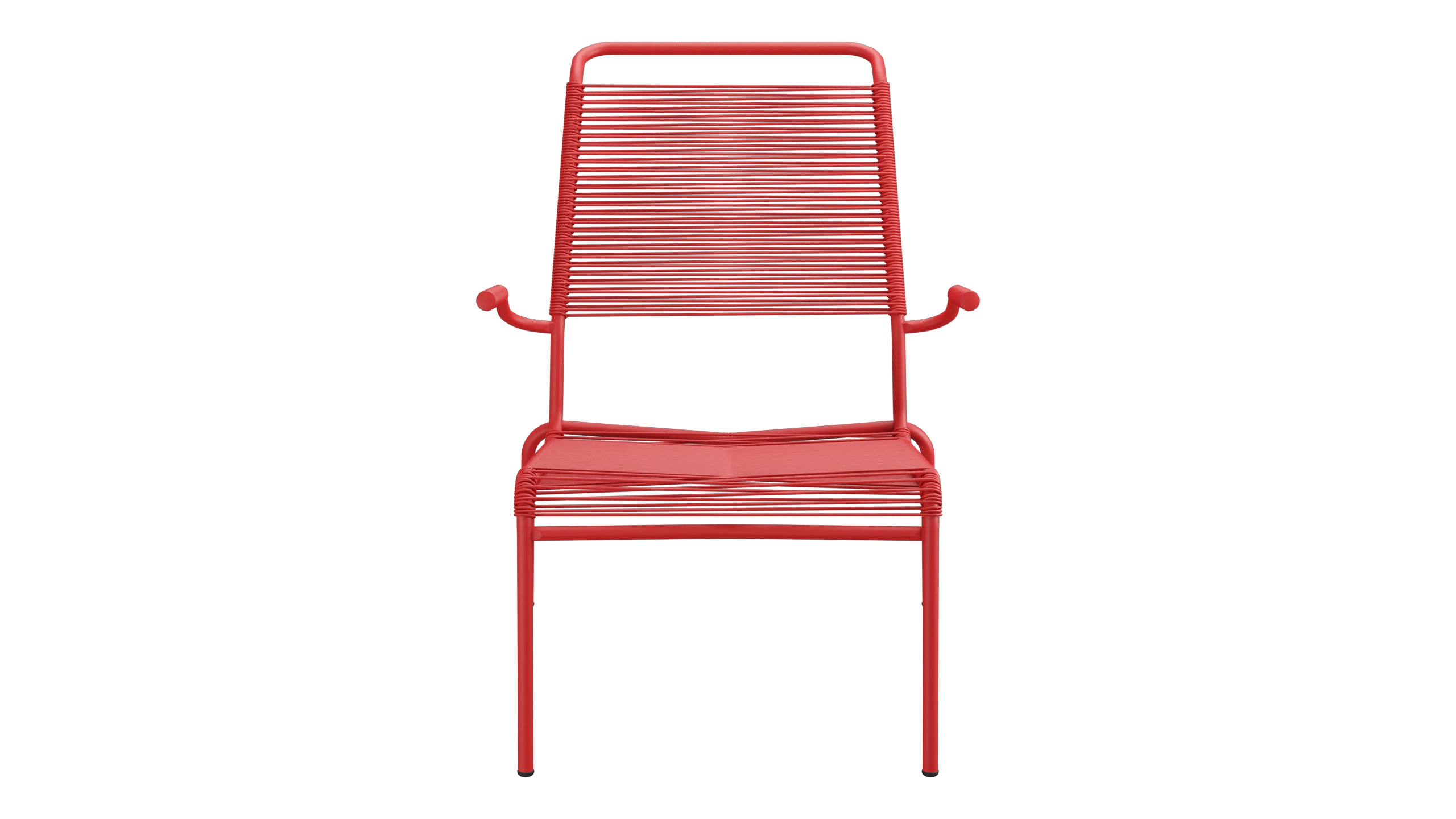 Säntis Lounger Spaghetti mit Armlehne Hochlehner in Rot präsentiert im Onlineshop von KAQTU Design AG. Outdoor-Sessel mit Armlehnen ist von Schaffner