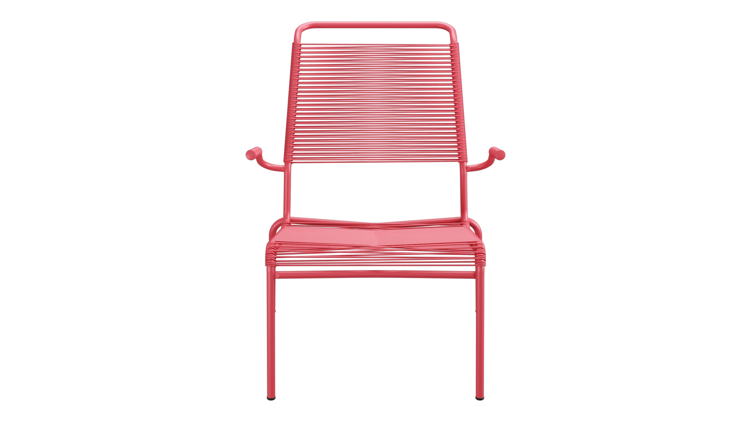 Säntis Lounger Spaghetti mit Armlehne Hochlehner in Ahornrot präsentiert im Onlineshop von KAQTU Design AG. Outdoor-Sessel mit Armlehnen ist von Schaffner