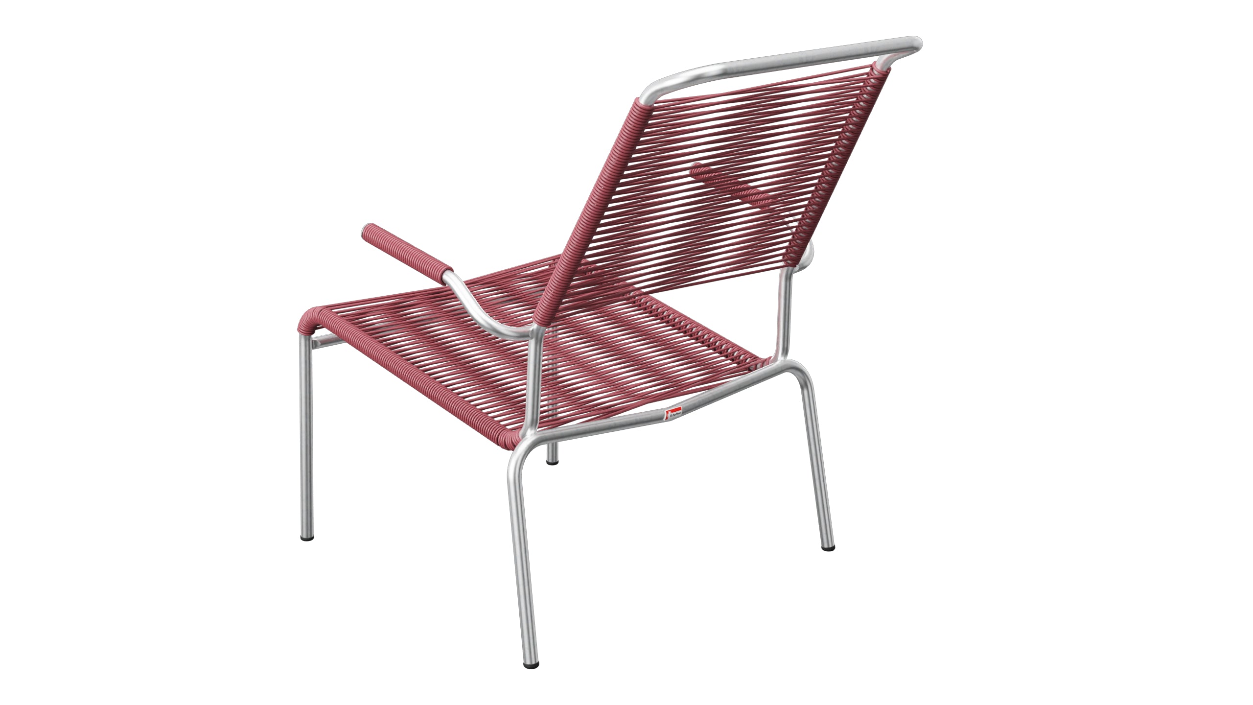 Säntis Lounger Spaghetti mit Armlehne Hochlehner in Bordeaux präsentiert im Onlineshop von KAQTU Design AG. Outdoor-Sessel mit Armlehnen ist von Schaffner