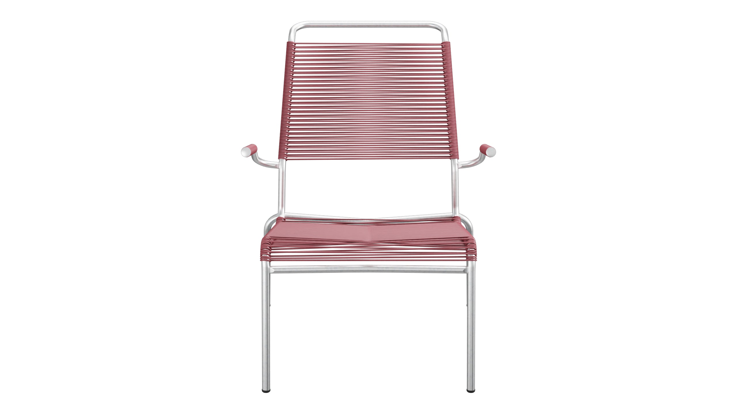Säntis Lounger Spaghetti mit Armlehne Hochlehner in Bordeaux präsentiert im Onlineshop von KAQTU Design AG. Outdoor-Sessel mit Armlehnen ist von Schaffner
