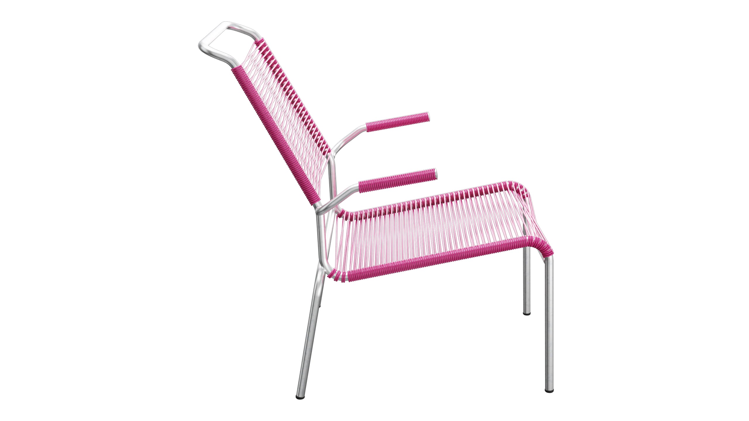 Säntis Lounger Spaghetti mit Armlehne Hochlehner in Pink präsentiert im Onlineshop von KAQTU Design AG. Outdoor-Sessel mit Armlehnen ist von Schaffner