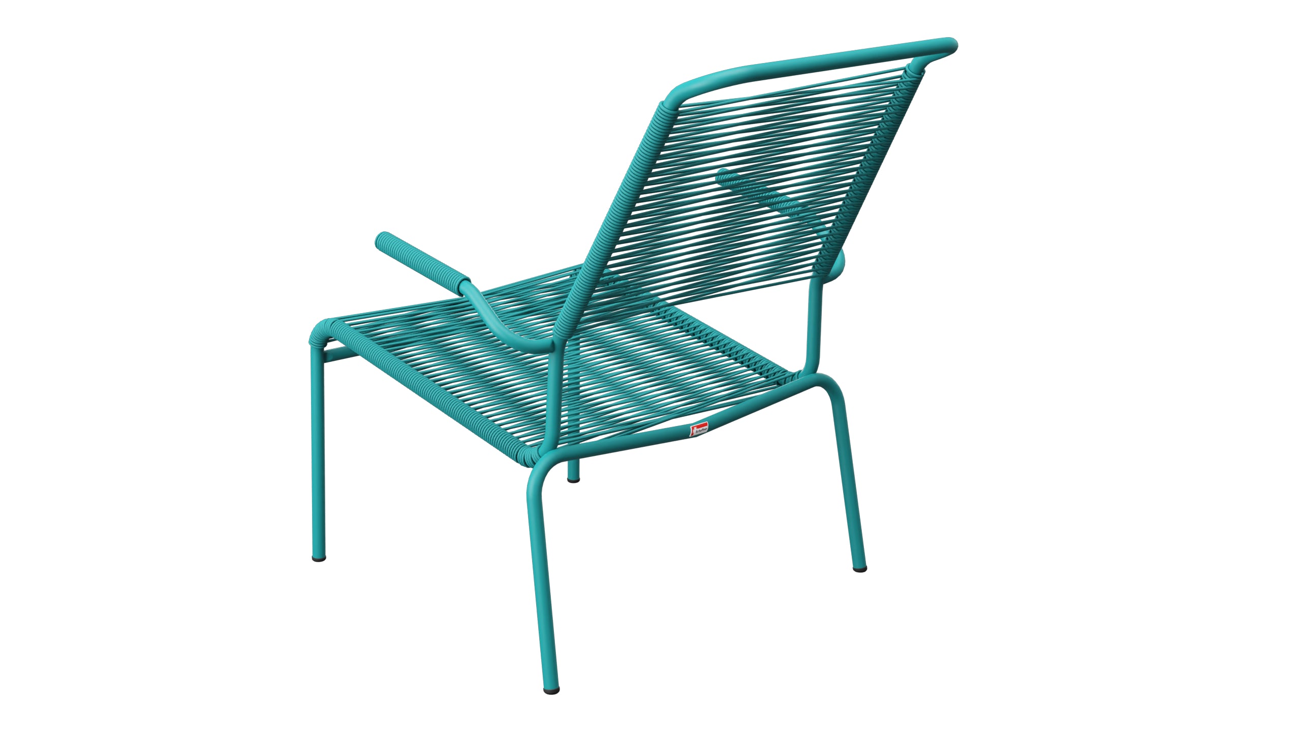 Säntis Lounger Spaghetti mit Armlehne Hochlehner in Kaliblau präsentiert im Onlineshop von KAQTU Design AG. Outdoor-Sessel mit Armlehnen ist von Schaffner