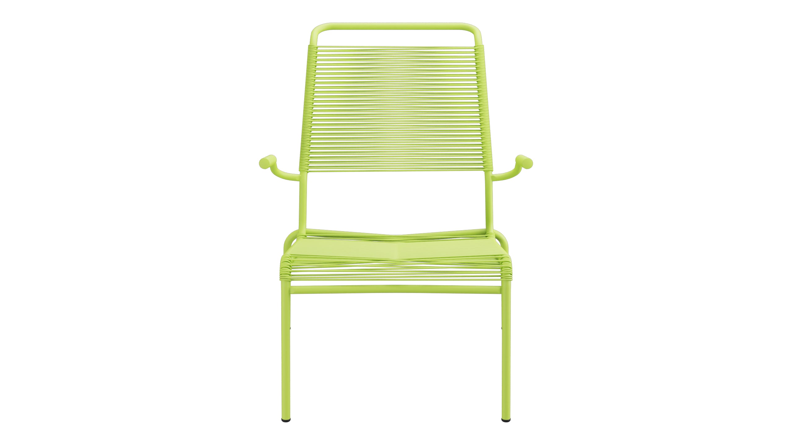 Säntis Lounger Spaghetti mit Armlehne Hochlehner in Hellgrün präsentiert im Onlineshop von KAQTU Design AG. Outdoor-Sessel mit Armlehnen ist von Schaffner