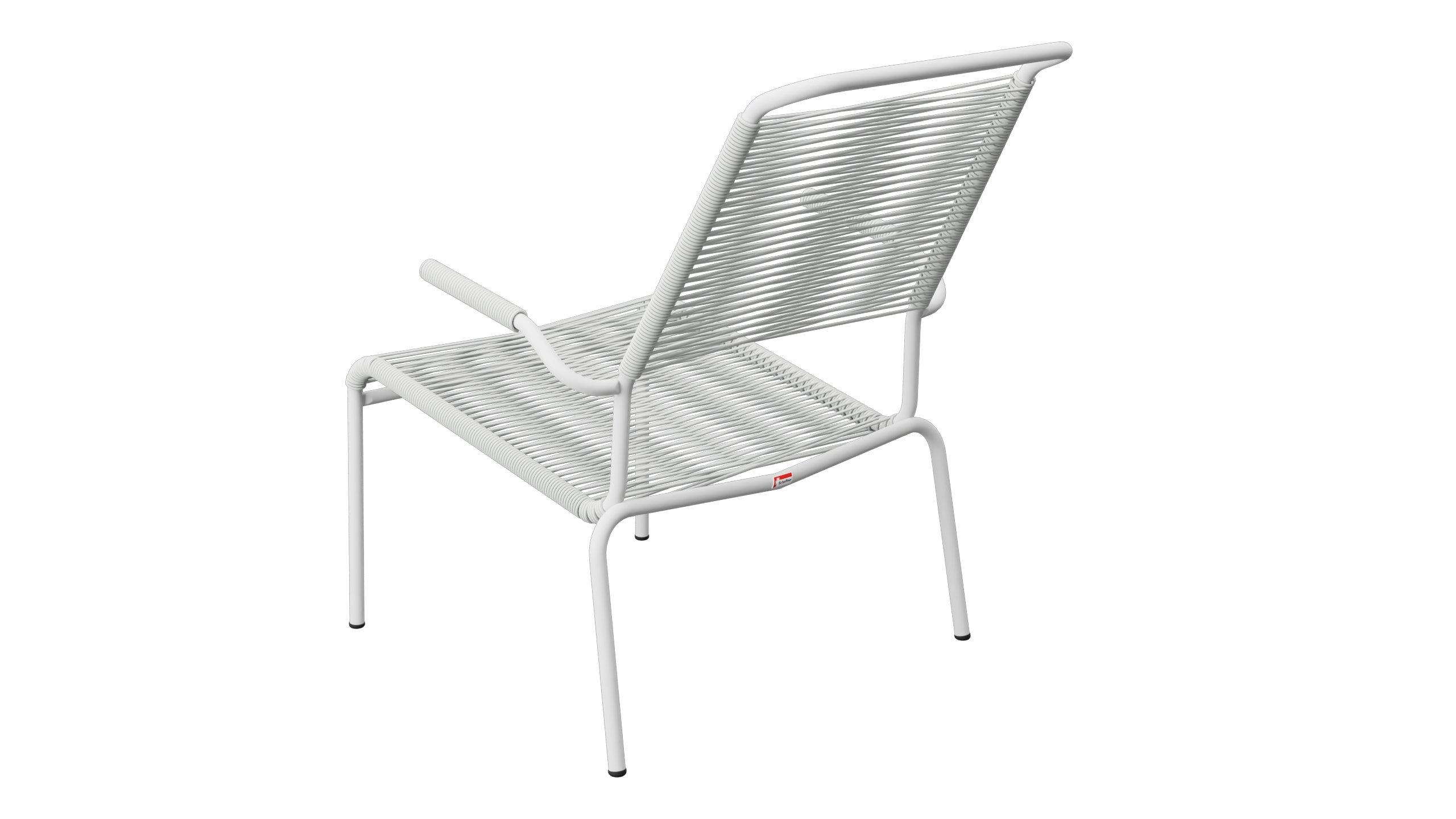 Säntis Lounger Spaghetti mit Armlehne Hochlehner in Alusilber präsentiert im Onlineshop von KAQTU Design AG. Outdoor-Sessel mit Armlehnen ist von Schaffner