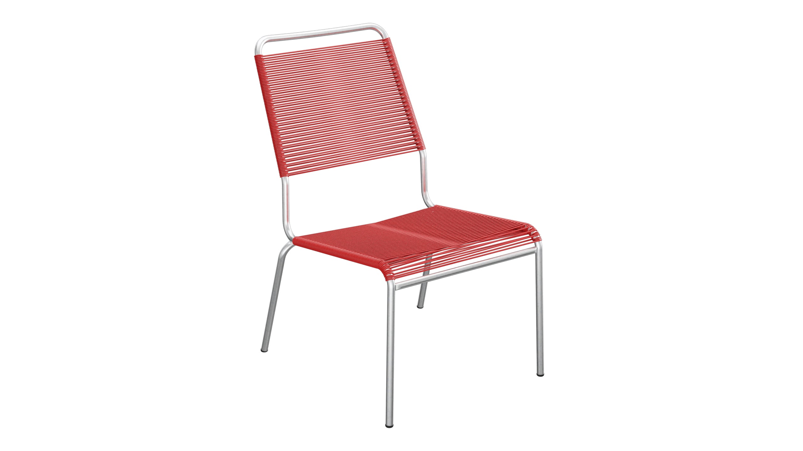 Rigi Spaghetti-Salonsessel ohne Armlehne in Rot präsentiert im Onlineshop von KAQTU Design AG. Outdoor-Sessel ist von Schaffner