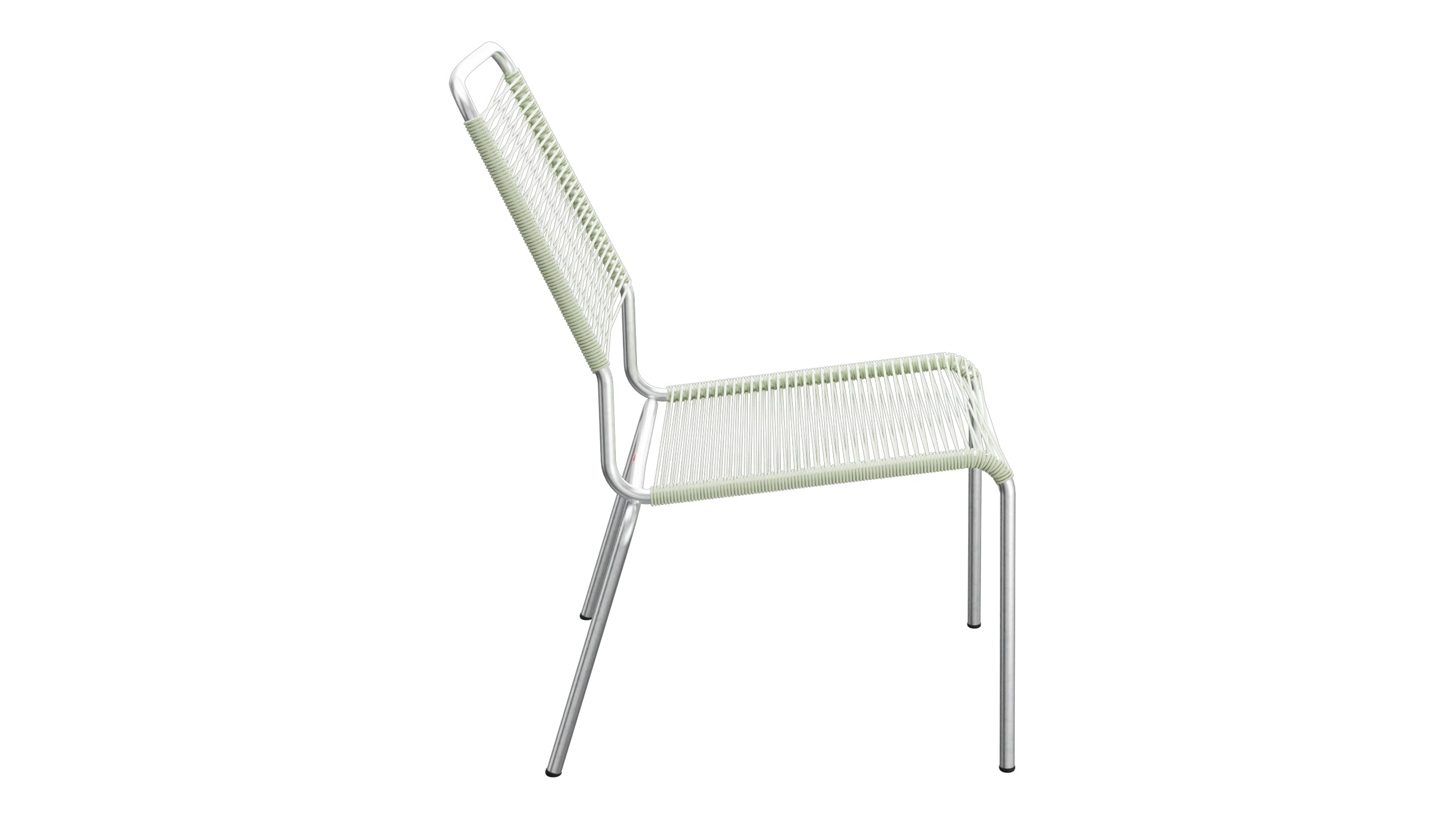 Rigi Spaghetti-Salonsessel ohne Armlehne in Pastellgrün präsentiert im Onlineshop von KAQTU Design AG. Outdoor-Sessel ist von Schaffner