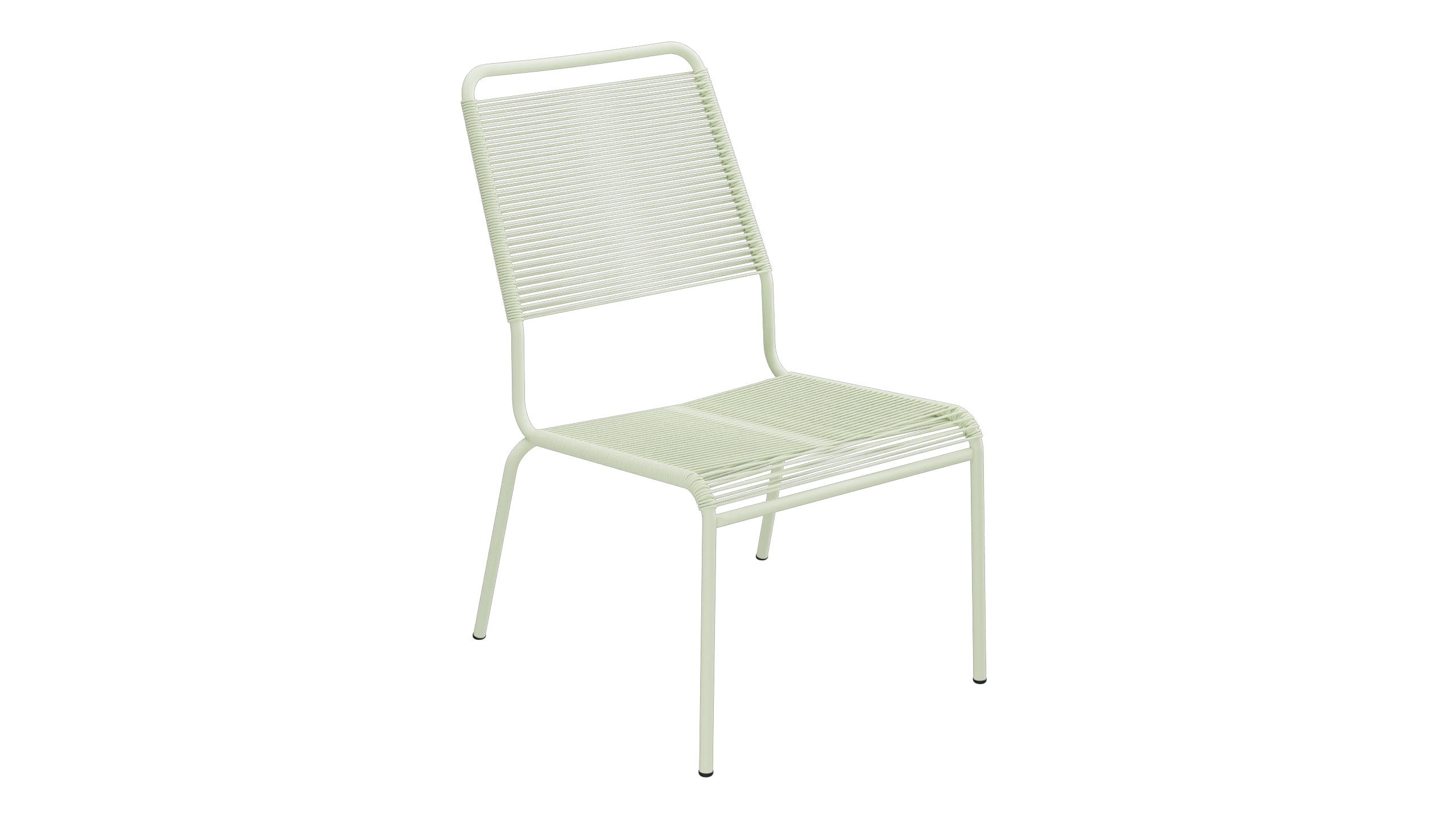 Rigi Spaghetti-Salonsessel ohne Armlehne in Pastellgrün präsentiert im Onlineshop von KAQTU Design AG. Outdoor-Sessel ist von Schaffner