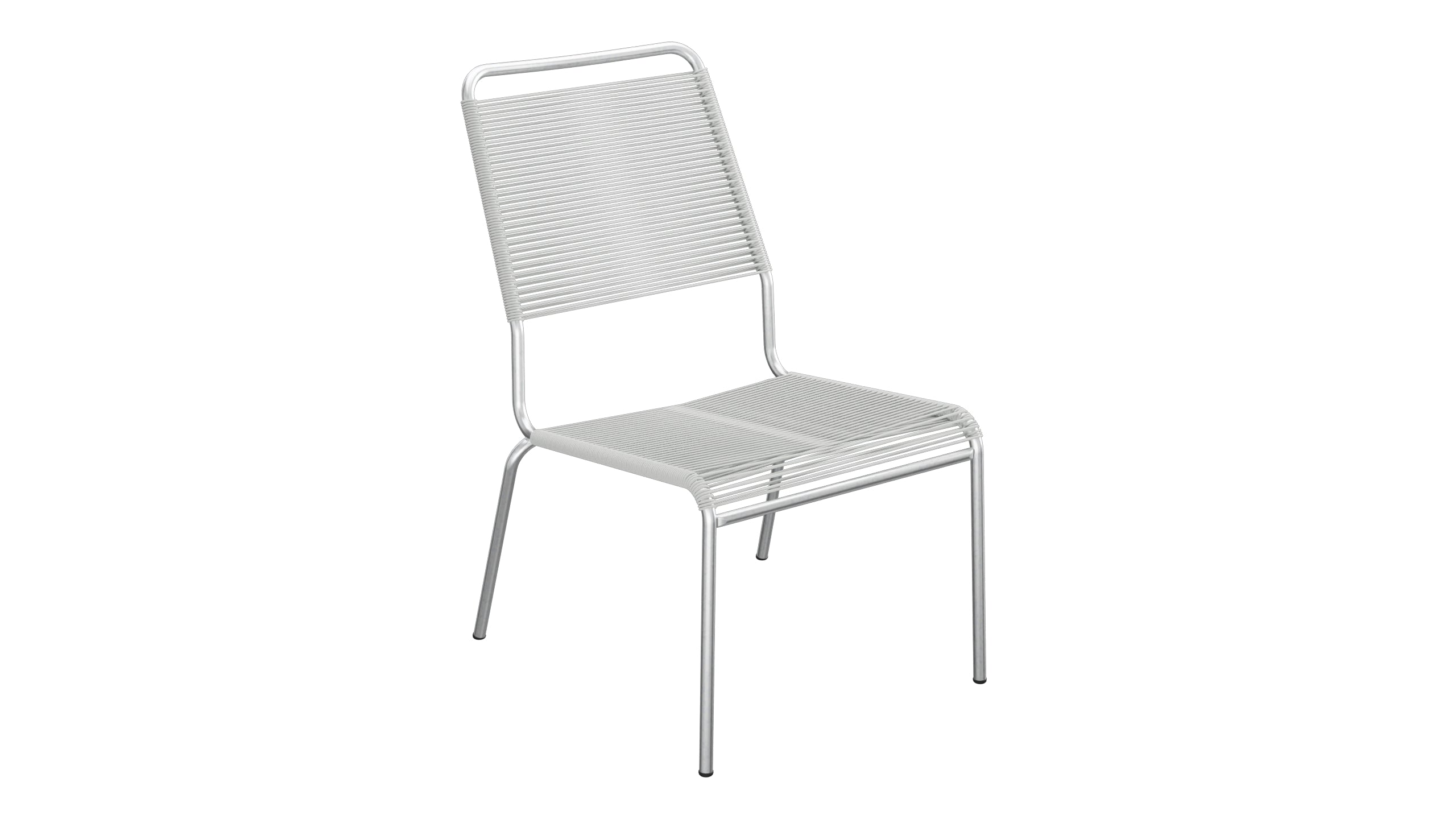Rigi Spaghetti-Salonsessel ohne Armlehne in Alusilber präsentiert im Onlineshop von KAQTU Design AG. Outdoor-Sessel ist von Schaffner