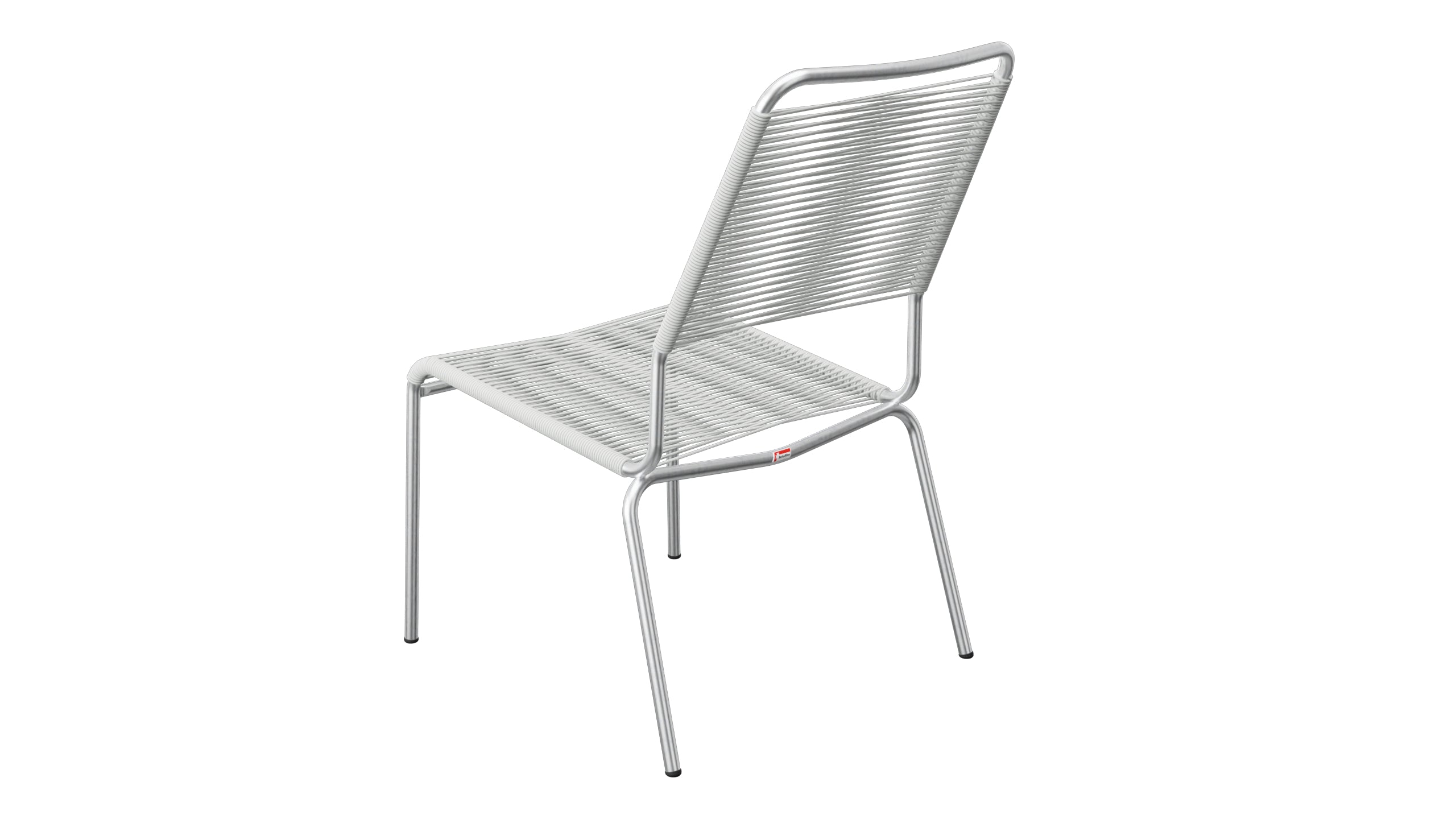Rigi Spaghetti-Salonsessel ohne Armlehne in Alusilber präsentiert im Onlineshop von KAQTU Design AG. Outdoor-Sessel ist von Schaffner