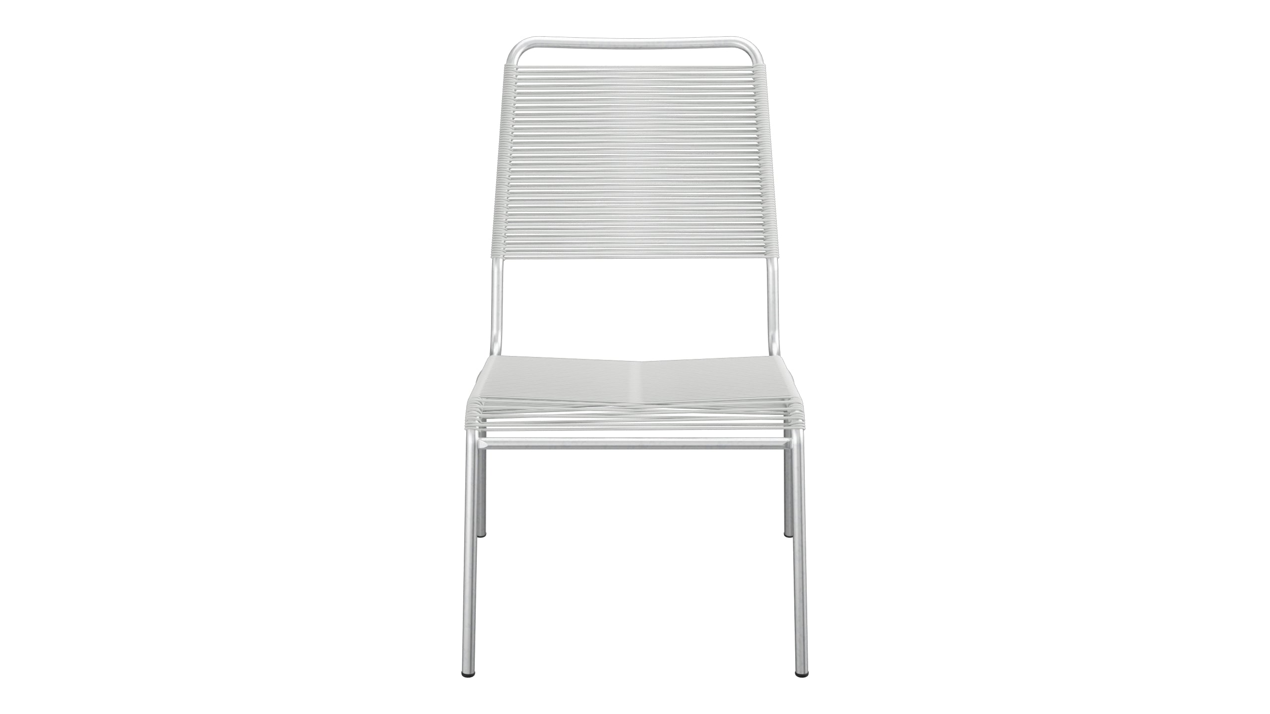 Rigi Spaghetti-Salonsessel ohne Armlehne in Alusilber präsentiert im Onlineshop von KAQTU Design AG. Outdoor-Sessel ist von Schaffner