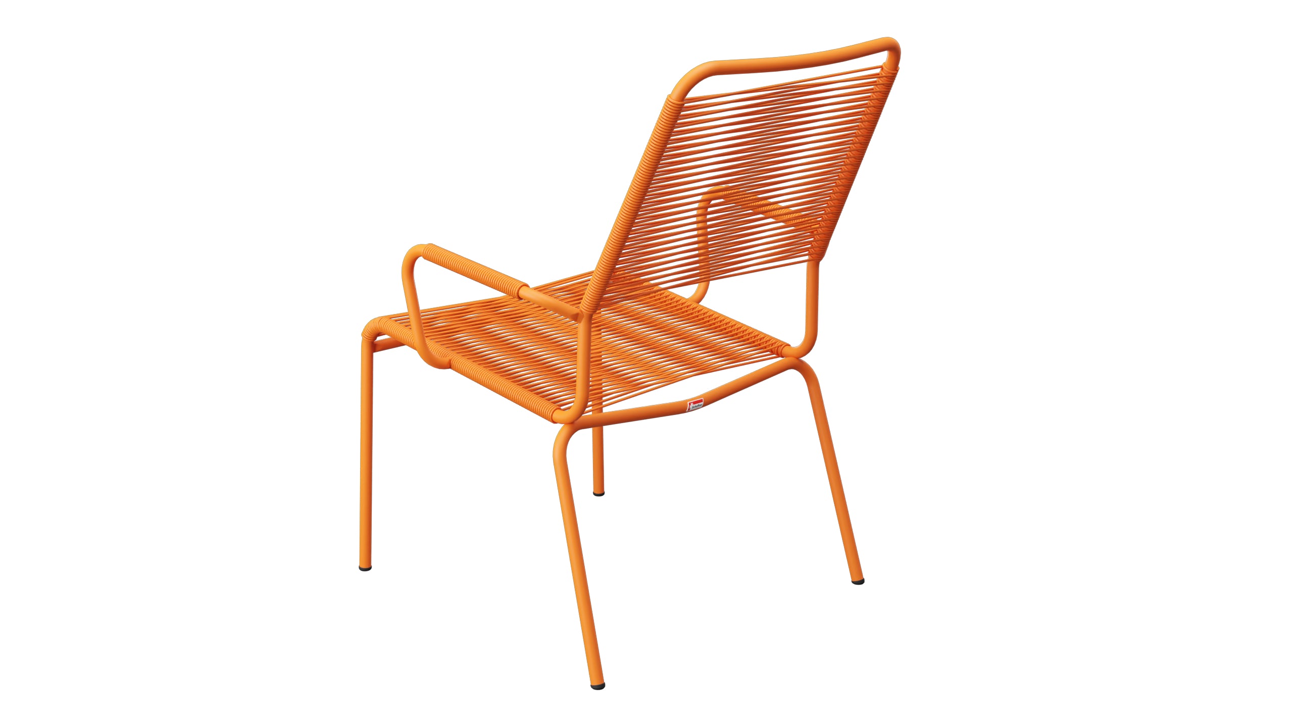 Rigi Spaghetti-Salonsessel mit Armlehne in Orange präsentiert im Onlineshop von KAQTU Design AG. Gartenstuhl mit Armlehnen ist von Schaffner