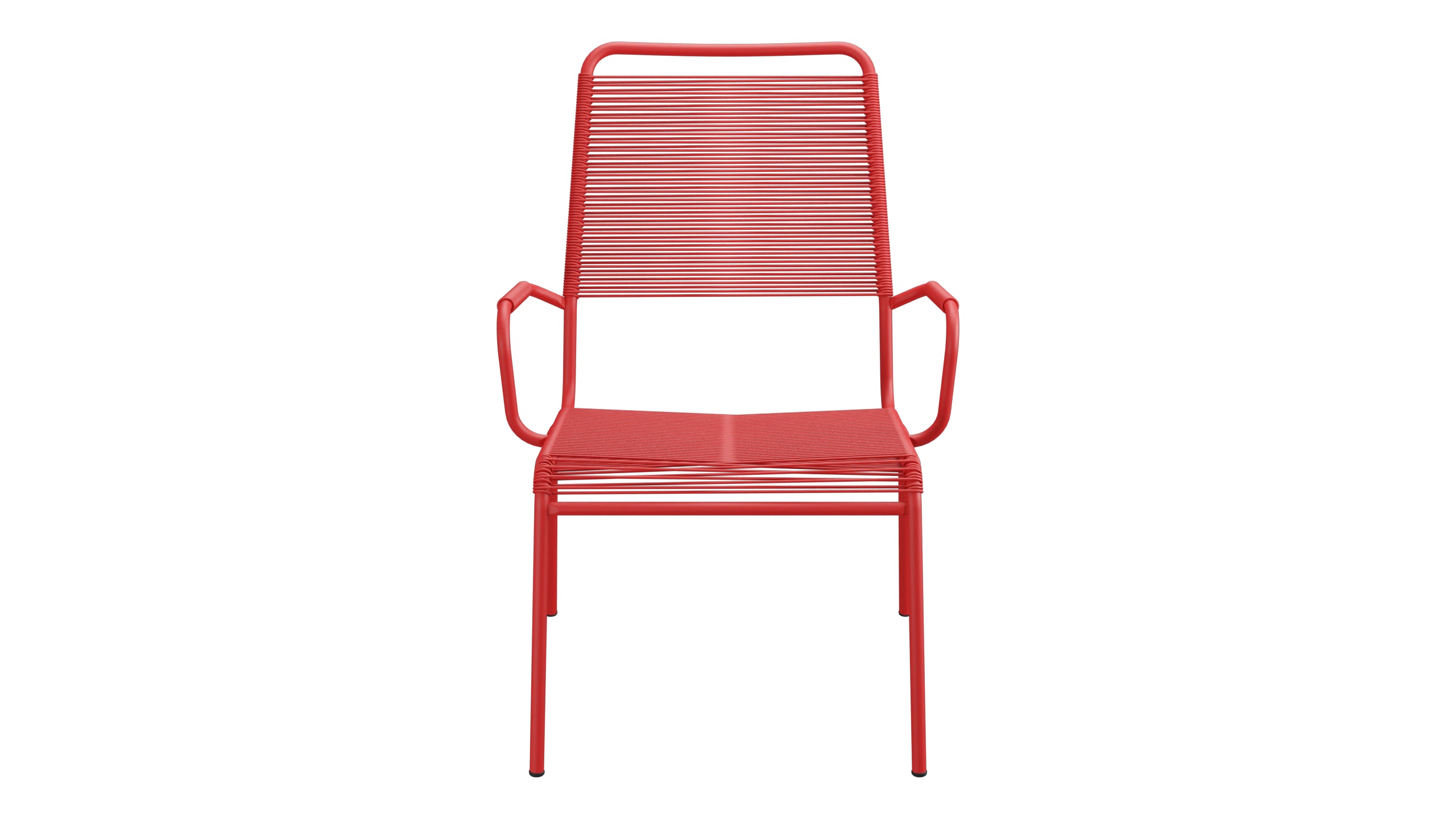 Rigi Spaghetti-Salonsessel mit Armlehne in Rot präsentiert im Onlineshop von KAQTU Design AG. Gartenstuhl mit Armlehnen ist von Schaffner