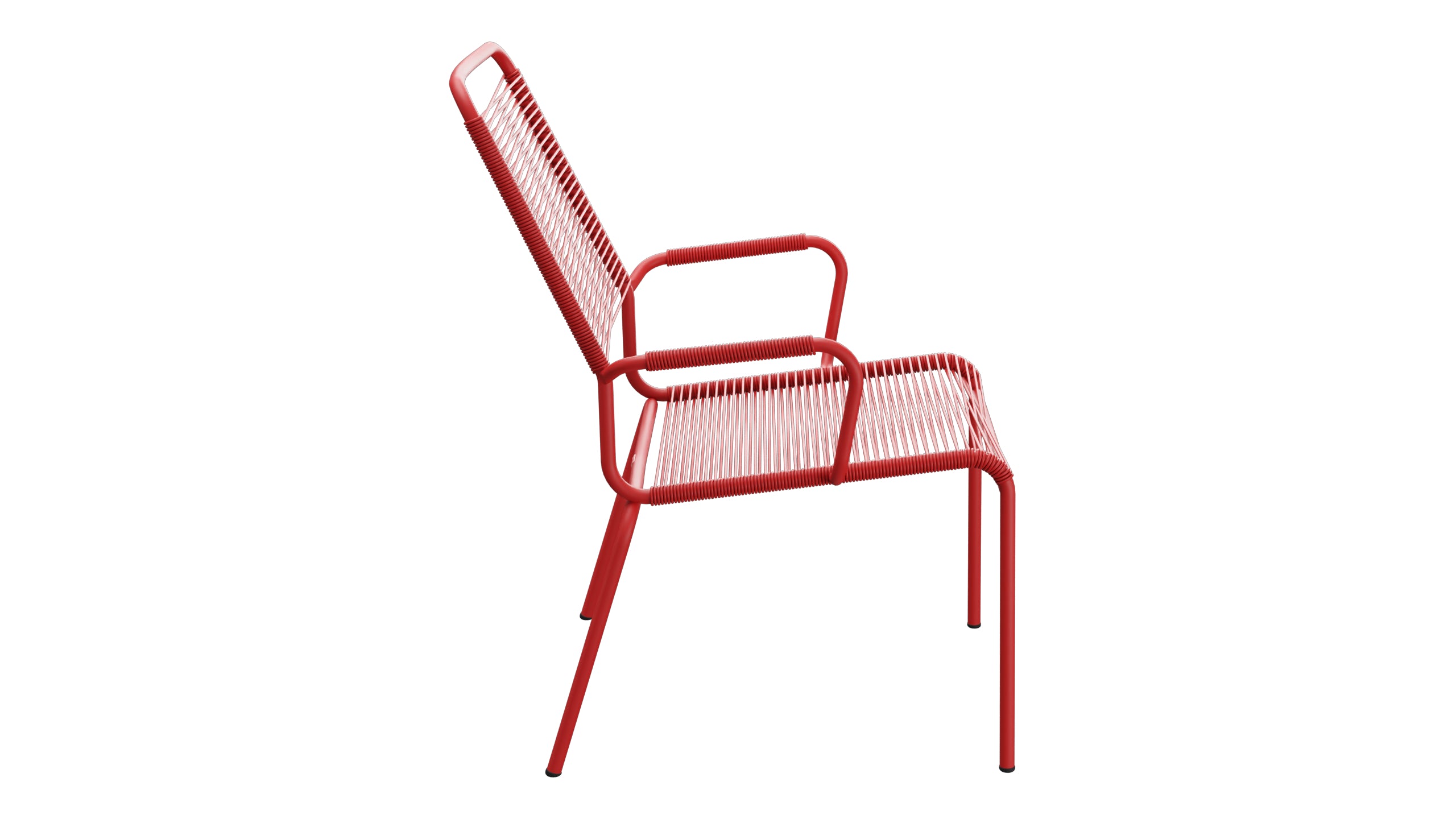 Rigi Spaghetti-Salonsessel mit Armlehne in Rot präsentiert im Onlineshop von KAQTU Design AG. Gartenstuhl mit Armlehnen ist von Schaffner