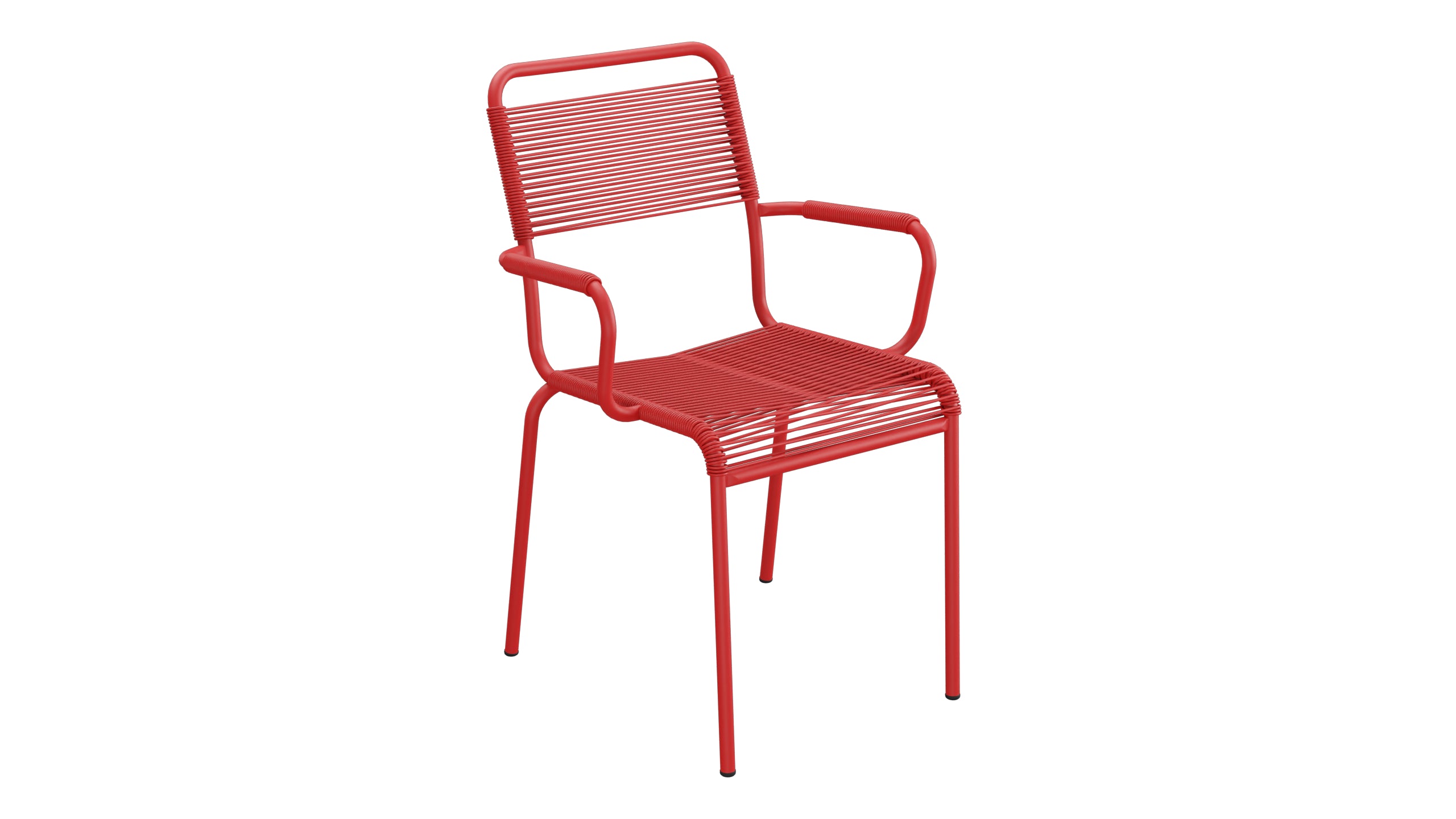 Rigi Spaghetti-Gartenstuhl mit Armlehne in Rot präsentiert im Onlineshop von KAQTU Design AG. Gartenstuhl mit Armlehnen ist von Schaffner