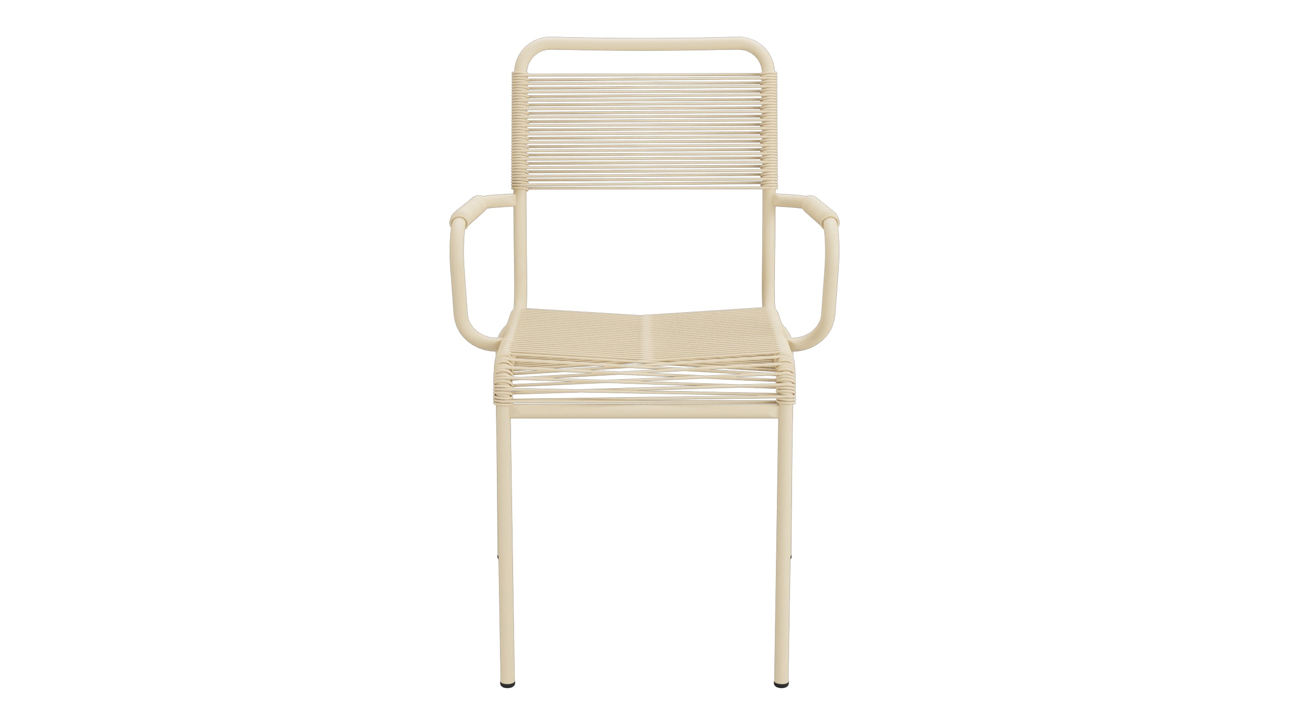 Rigi Spaghetti-Gartenstuhl mit Armlehne in Pastellbraun präsentiert im Onlineshop von KAQTU Design AG. Gartenstuhl mit Armlehnen ist von Schaffner