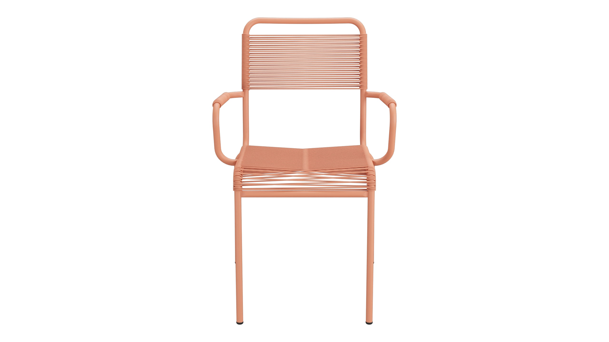 Rigi Spaghetti-Gartenstuhl mit Armlehne in Pastellterracotta präsentiert im Onlineshop von KAQTU Design AG. Gartenstuhl mit Armlehnen ist von Schaffner