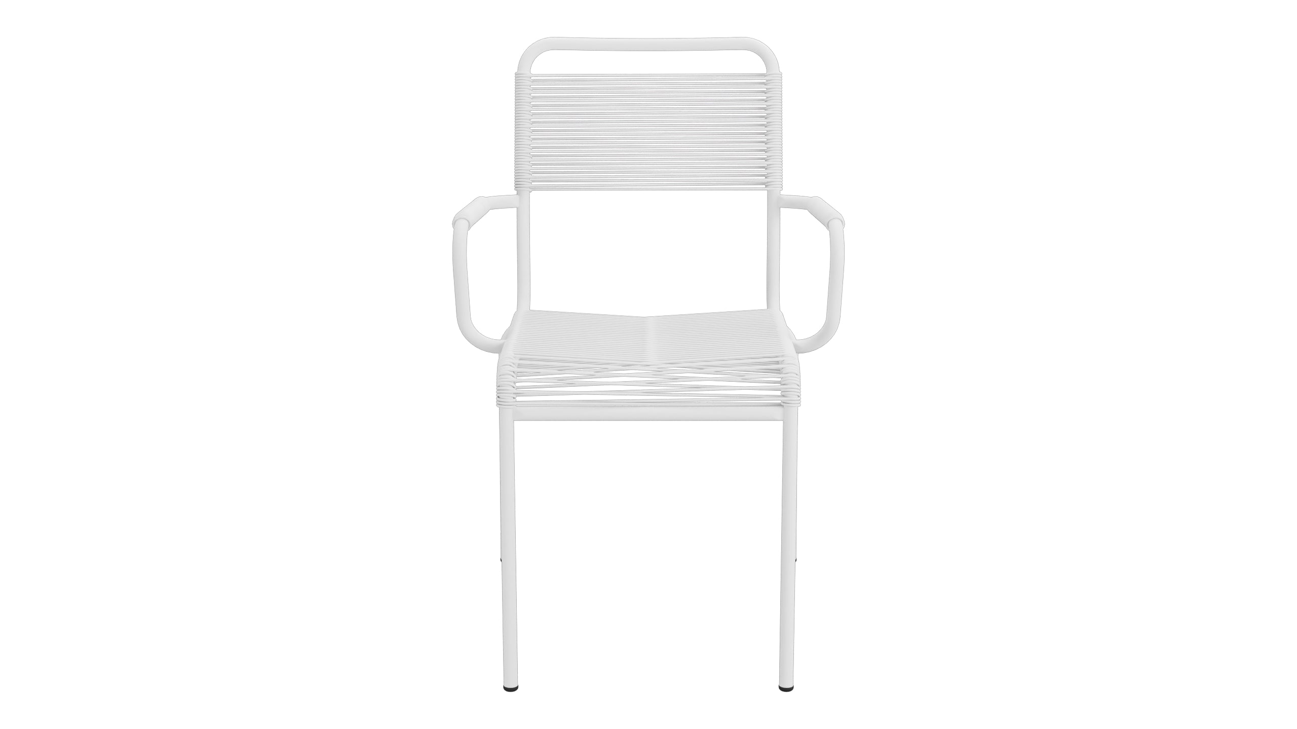 Rigi Spaghetti-Gartenstuhl mit Armlehne in Weiss präsentiert im Onlineshop von KAQTU Design AG. Gartenstuhl mit Armlehnen ist von Schaffner