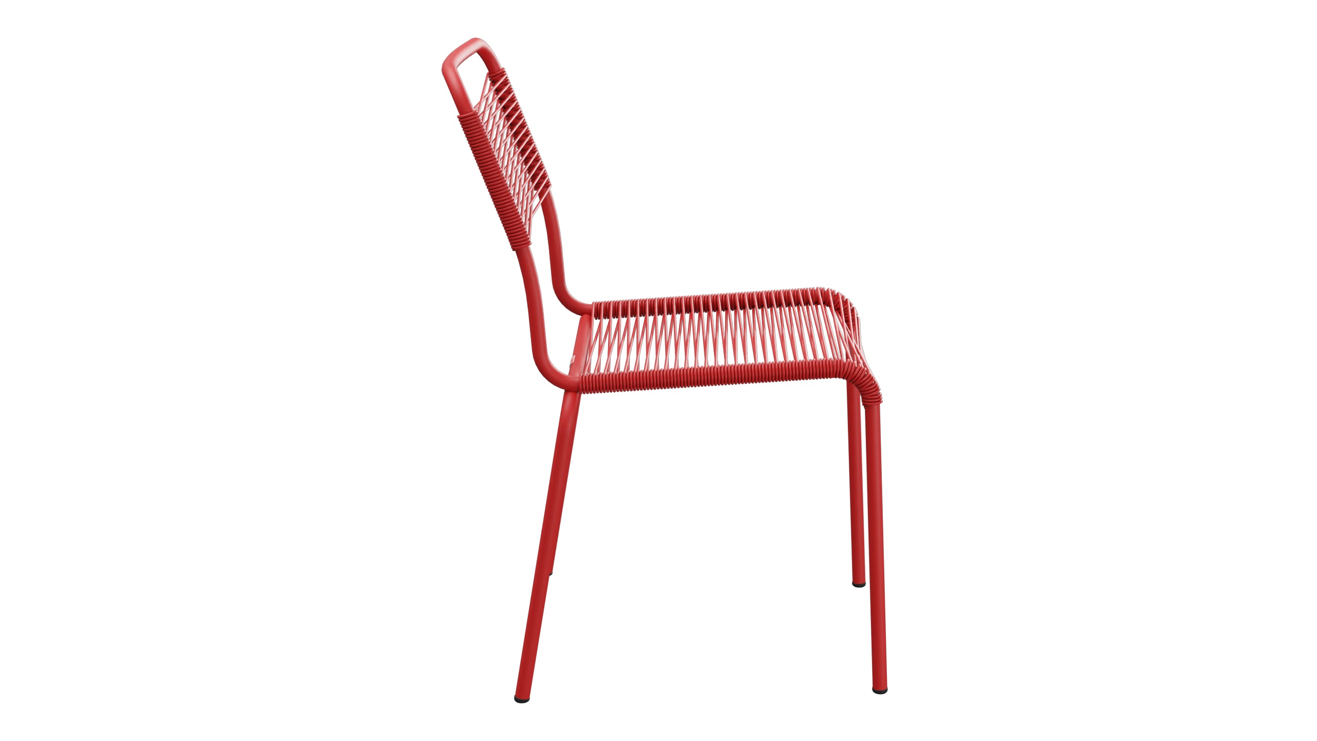 Rigi Spaghetti-Gartenstuhl ohne Armlehne in Rot präsentiert im Onlineshop von KAQTU Design AG. Gartenstuhl ist von Schaffner