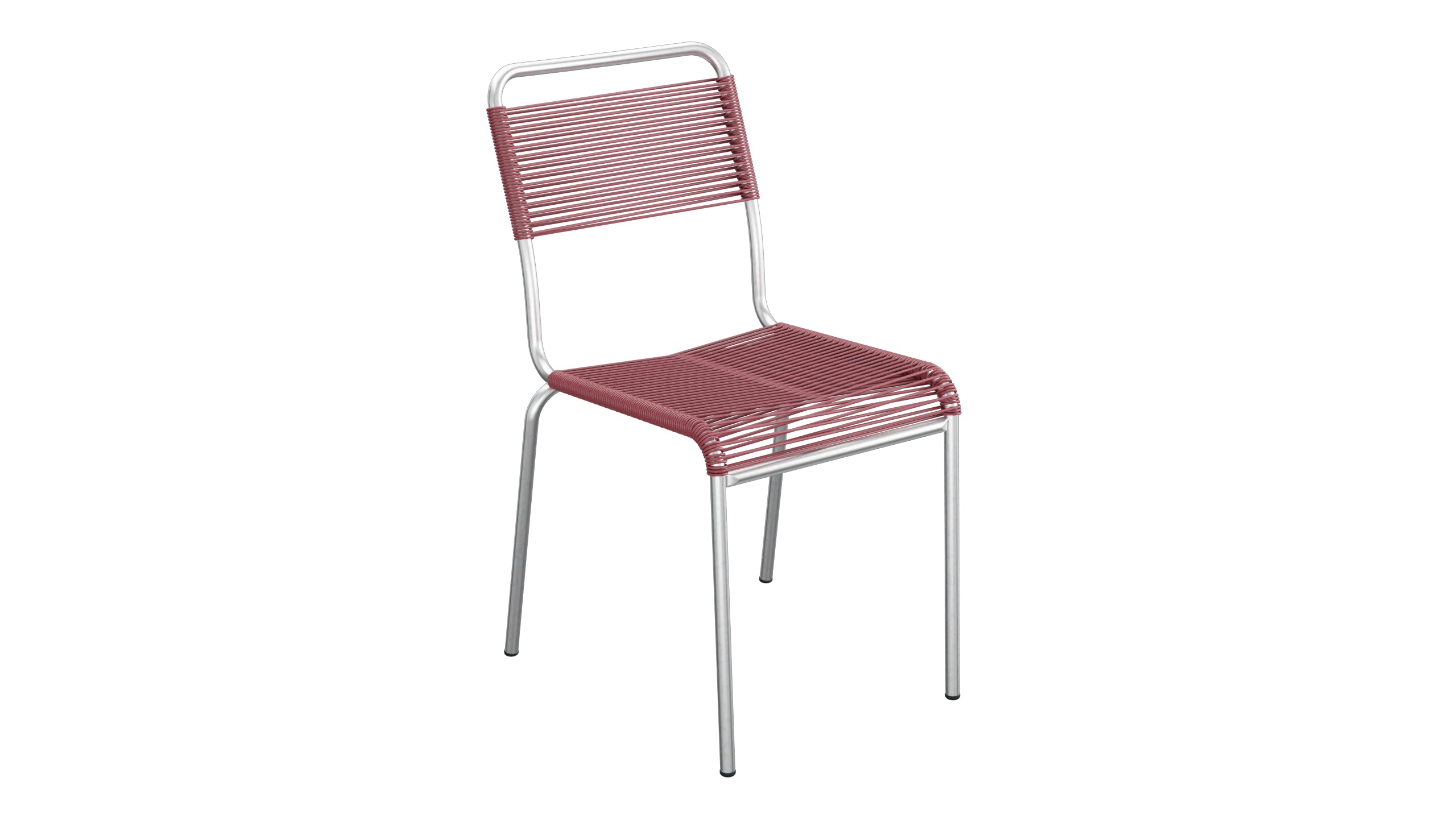 Rigi Spaghetti-Gartenstuhl ohne Armlehne in Bordeaux präsentiert im Onlineshop von KAQTU Design AG. Gartenstuhl ist von Schaffner
