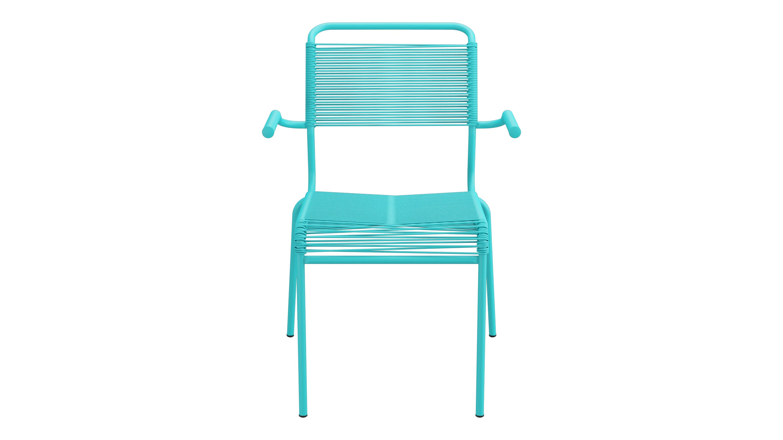 Säntis Spaghetti-Gartenstuhl mit Armlehne in Türkis präsentiert im Onlineshop von KAQTU Design AG. Gartenstuhl mit Armlehnen ist von Schaffner