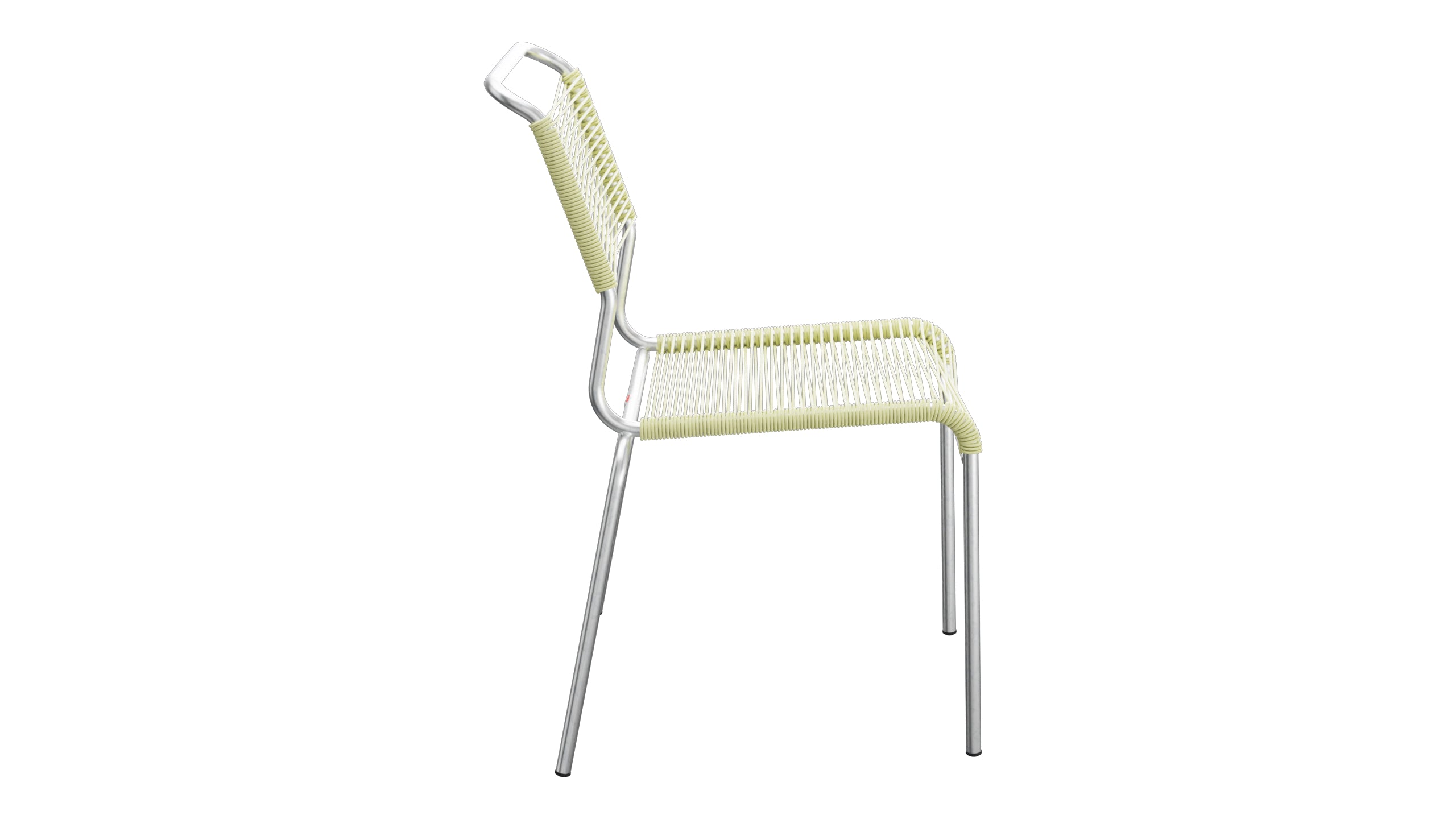 Säntis Spaghetti-Gartenstuhl ohne Armlehne in Buchsbaumgelb präsentiert im Onlineshop von KAQTU Design AG. Gartenstuhl ist von Schaffner
