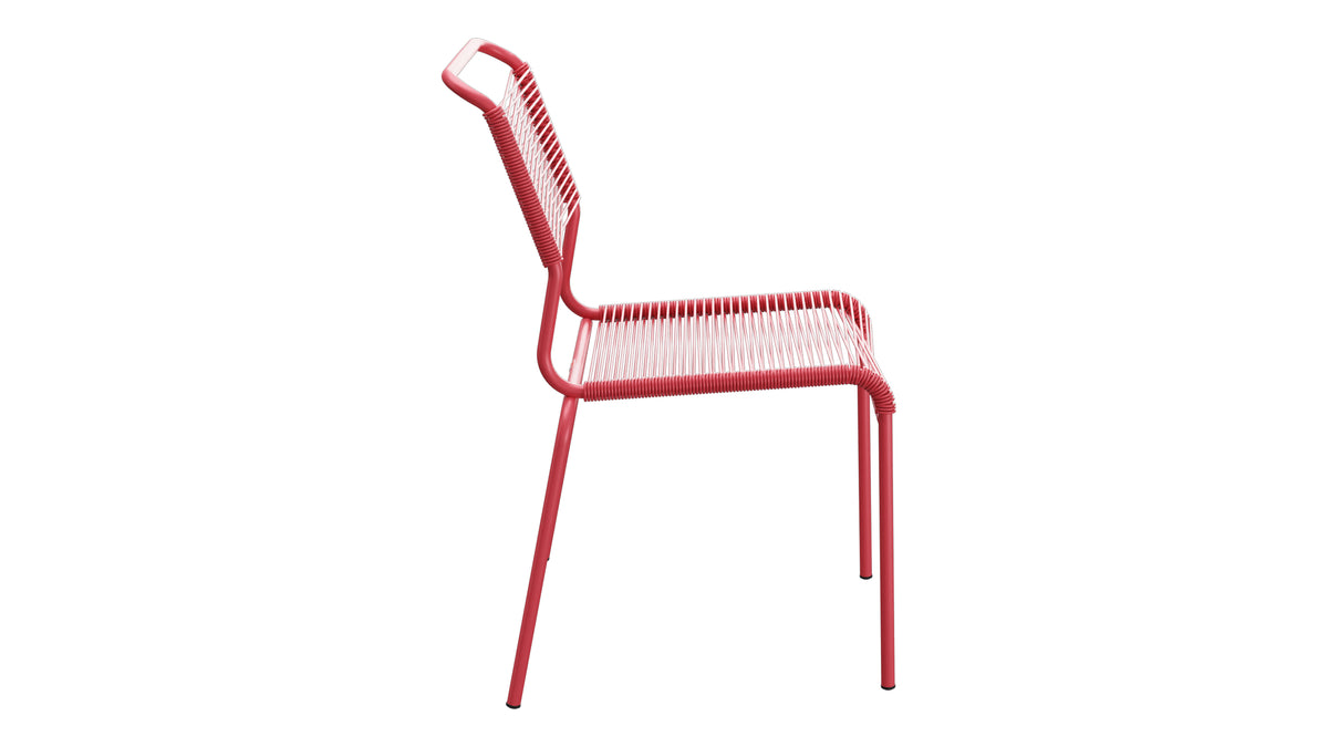 Säntis Spaghetti-Gartenstuhl ohne Armlehne in Ahornrot präsentiert im Onlineshop von KAQTU Design AG. Gartenstuhl ist von Schaffner