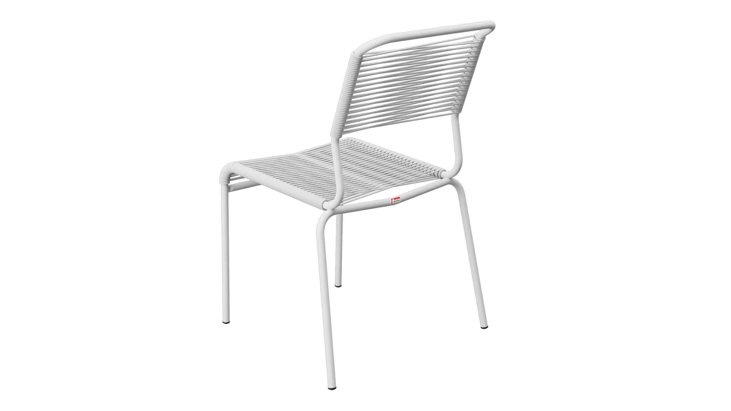 Säntis Spaghetti-Gartenstuhl ohne Armlehne in Alusilber präsentiert im Onlineshop von KAQTU Design AG. Gartenstuhl ist von Schaffner
